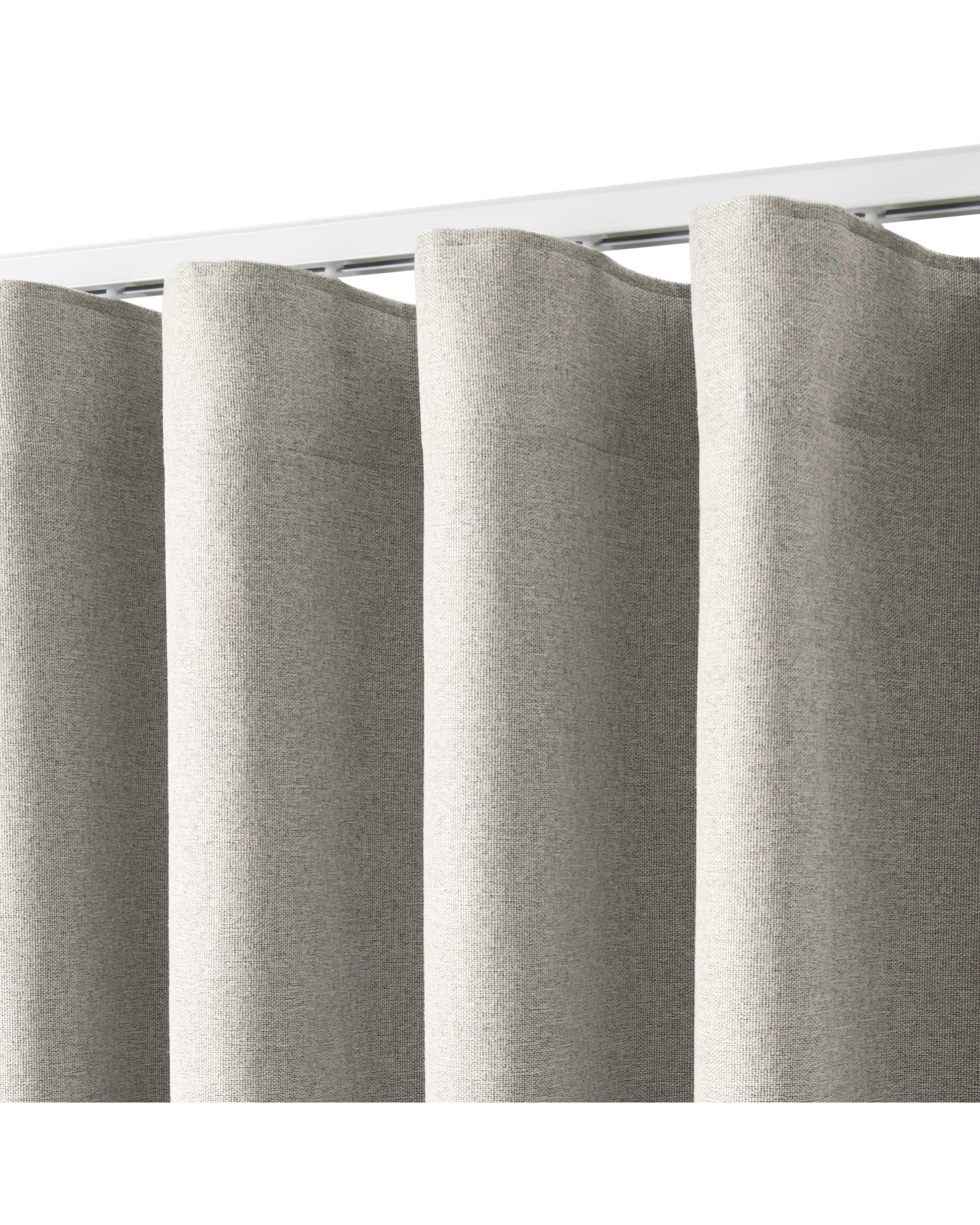 2 Cadence & Co. Bennett Faux Linen Blockout S-Fold Curtain 260x280cm - Fits 140cm Track - Natural, 2 of 5