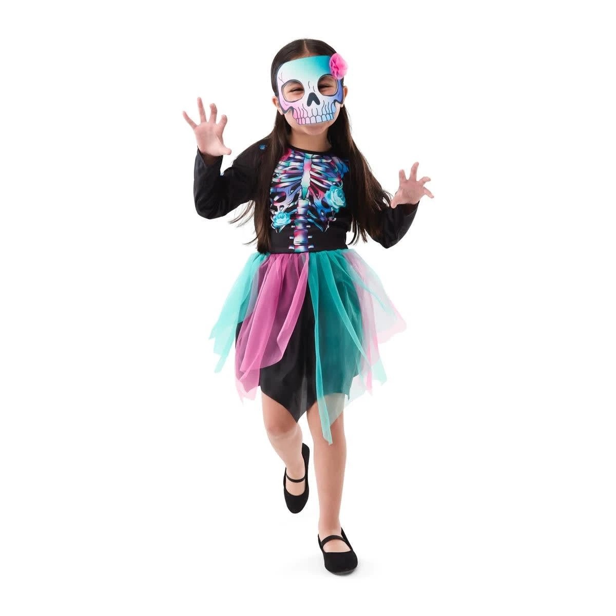 1 2 Piece Skeleton Costume - Ages 4-6, 1 of 10