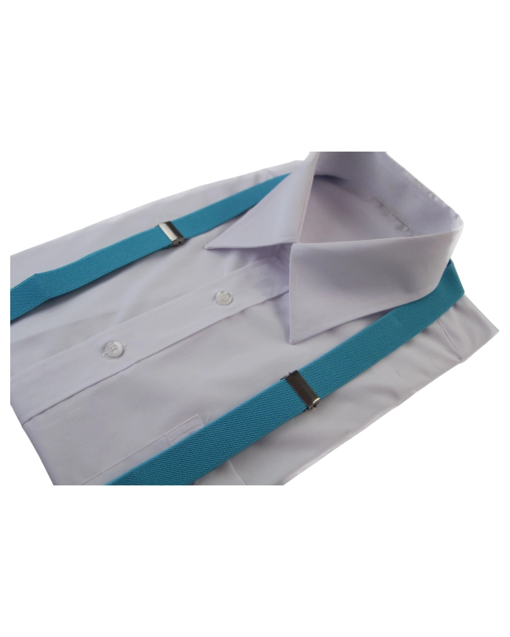 1 Zasel Mens Adjustable 85cm Aqua Suspenders - Blue - Blue, 1 of 1