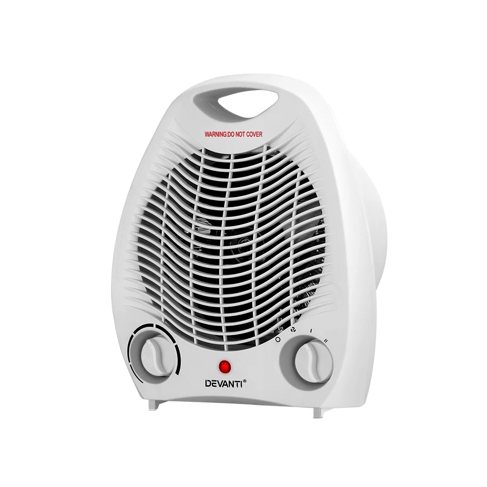 1 Devanti Electric Fan Heater 2000W - White, 1 of 6