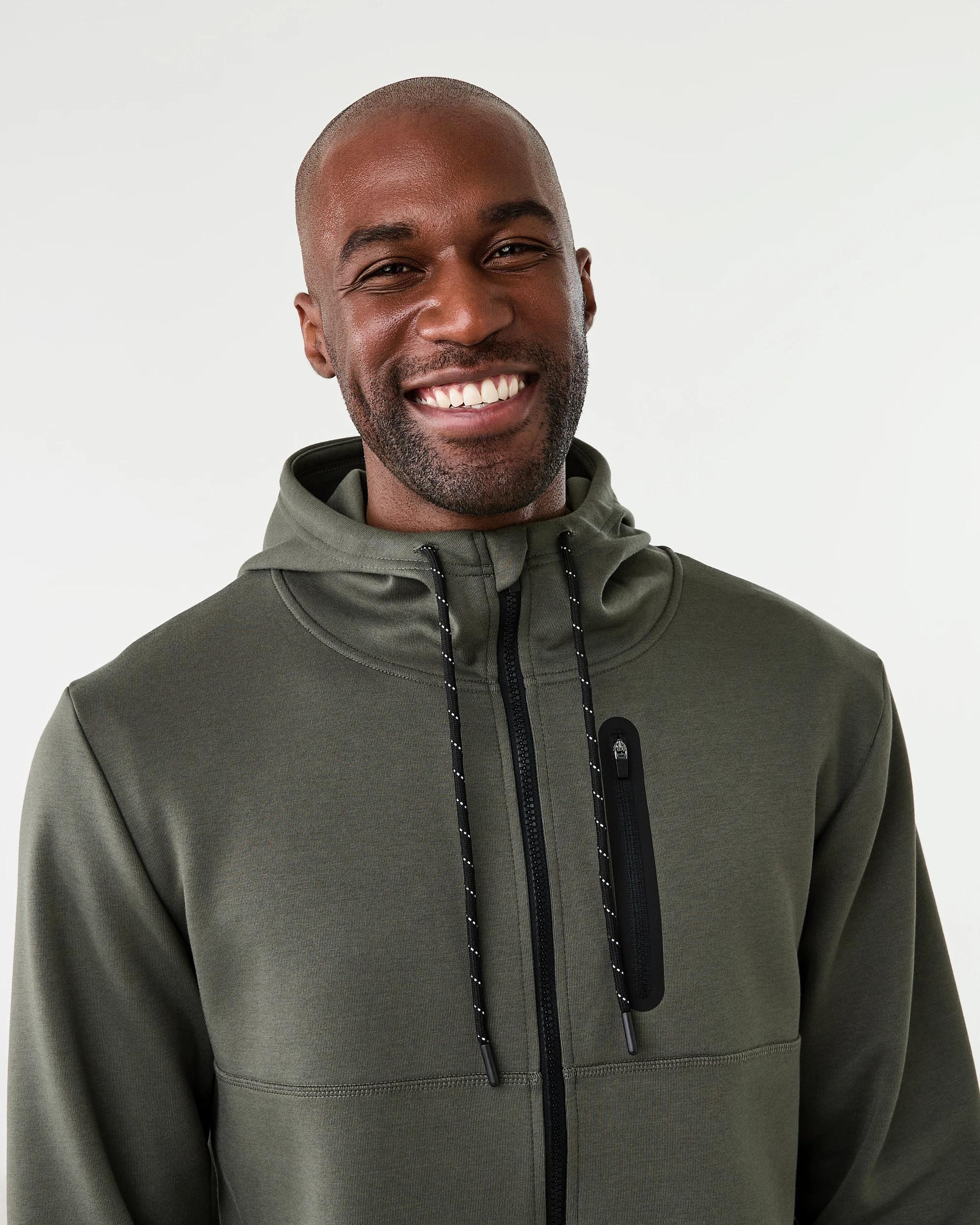 6 Active Mens Sports Tech Hoodie Grn Forest, 6 of 7