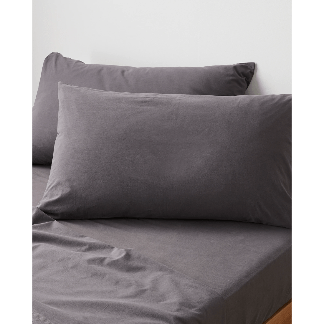3 Arlo Stonewash 2 Pack Pillowcases
 - Queen Bed
 - Grey, 3 of 3