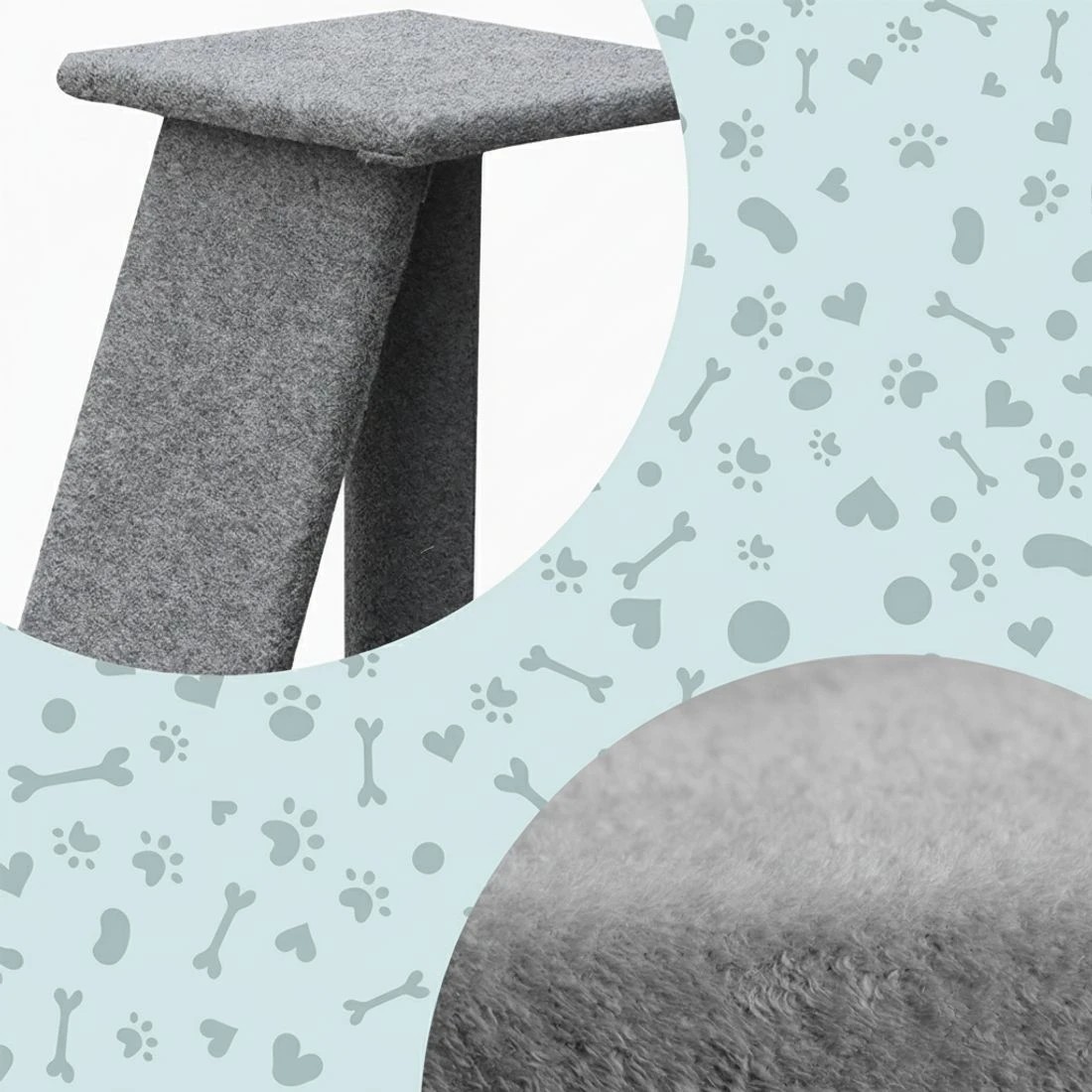 5 i.Pet Cat Tree 82cm Scratching Post Tower Scratcher Condo Trees Climb House - Grey, 5 of 6
