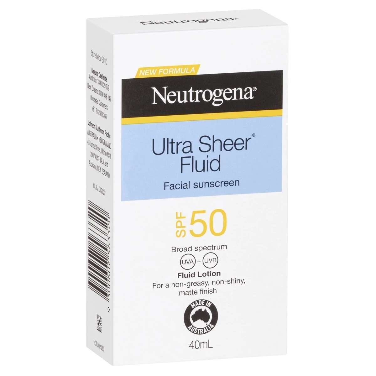 1 Neutrogena Ultra Sheer Fluid SPF50 Facial Sunscreen 40ml, 1 of 10