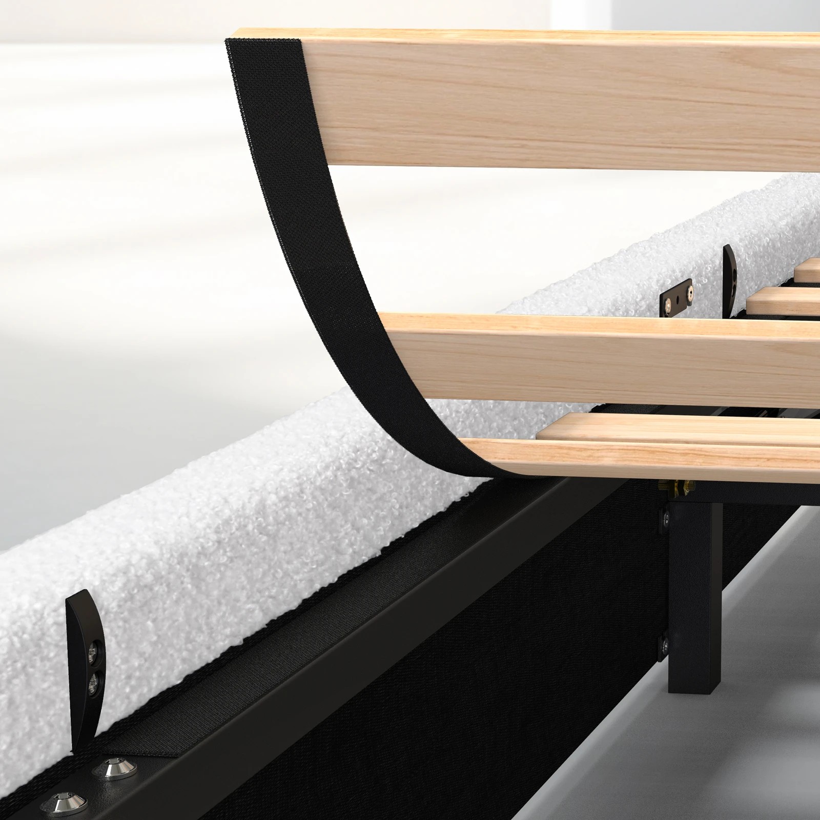 8 Alfordson Bed Frame King Single Gas Lift Base With Storage Boucle Howell - White, 8 of 10