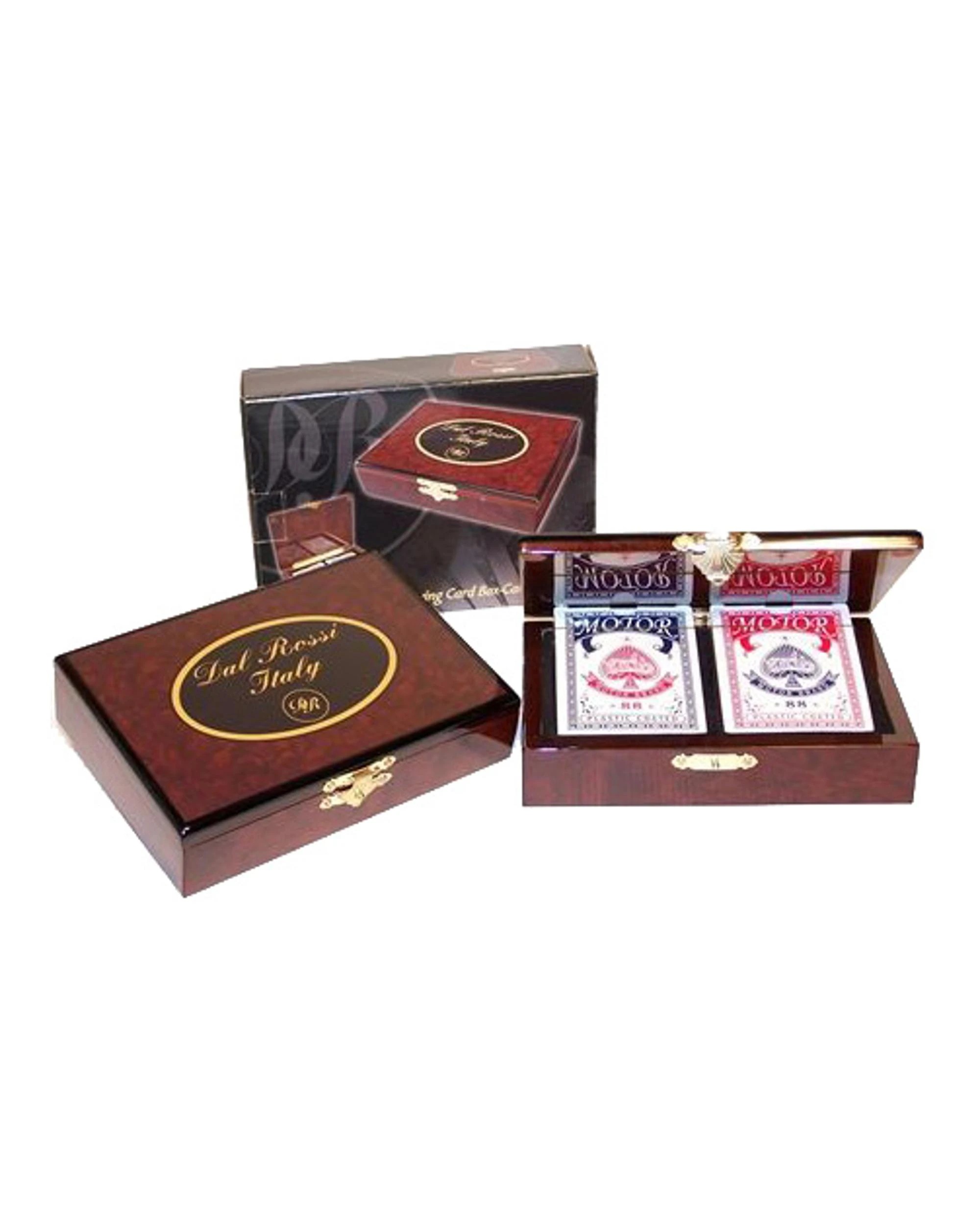 1 Dal Rossi Wooden Storage Box with Playing Cards, 1 of 1