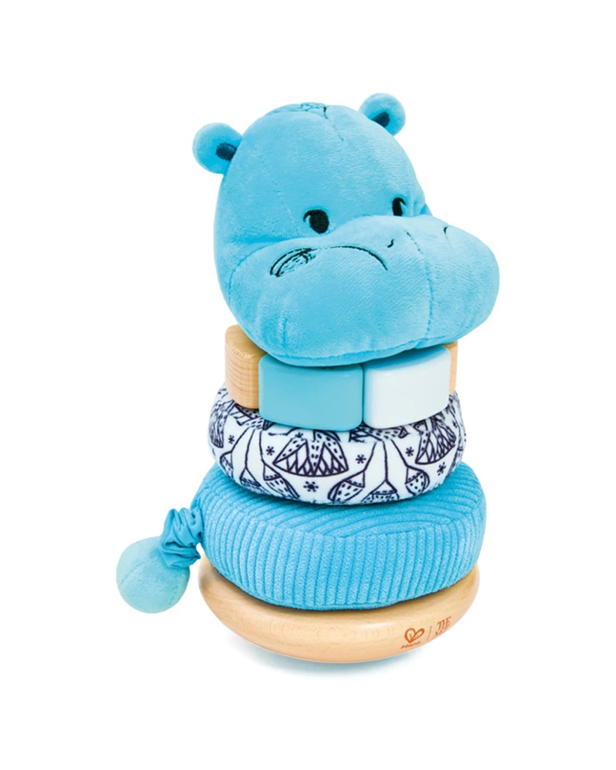 1 Hape William Stacker Toy Inspired By Hippo Motor Skills Plus Developmental Baby Toy - Blue, 1 of 4