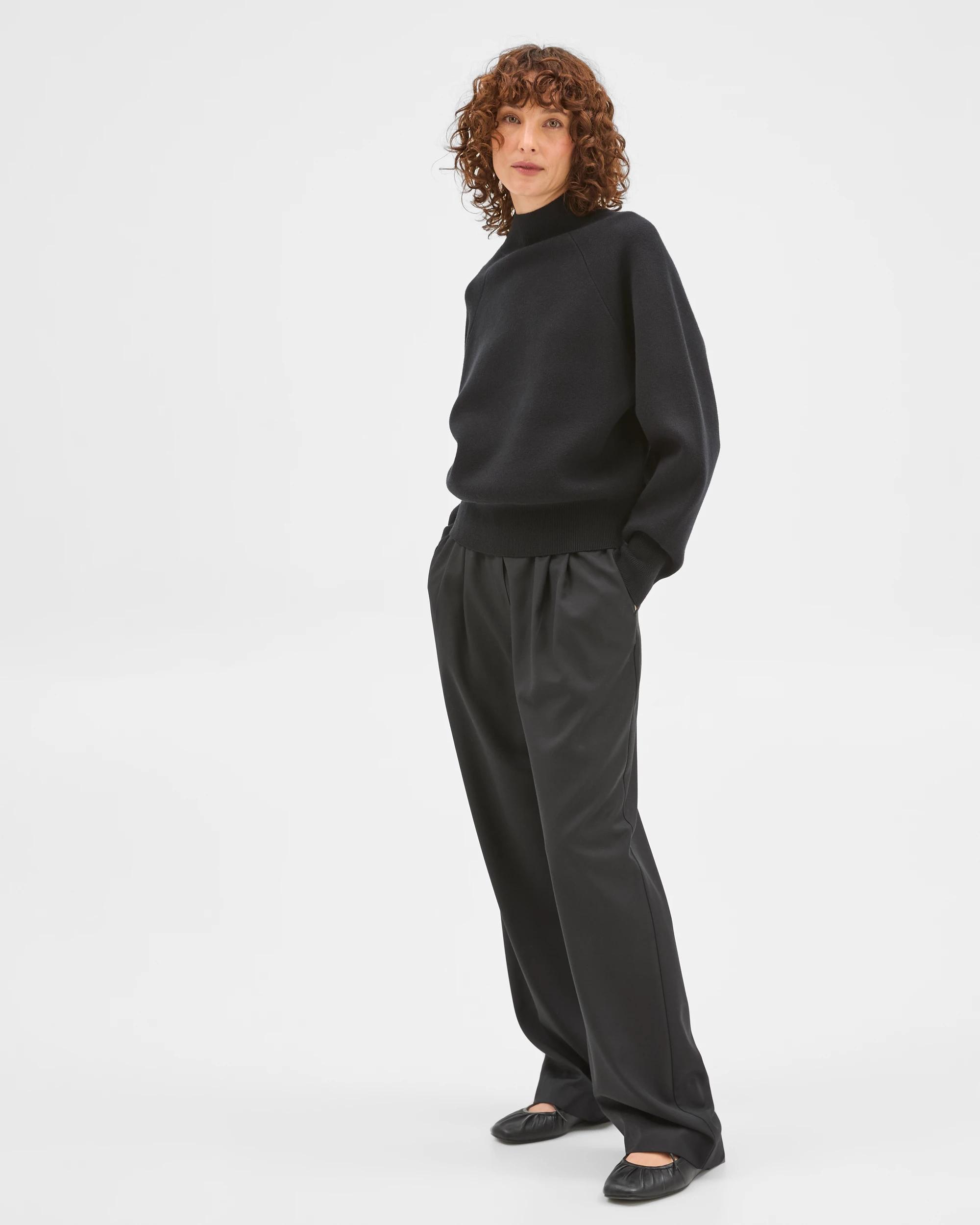 3 Preview Raglan Detail High Neck Jumper BLACK, 3 of 6
