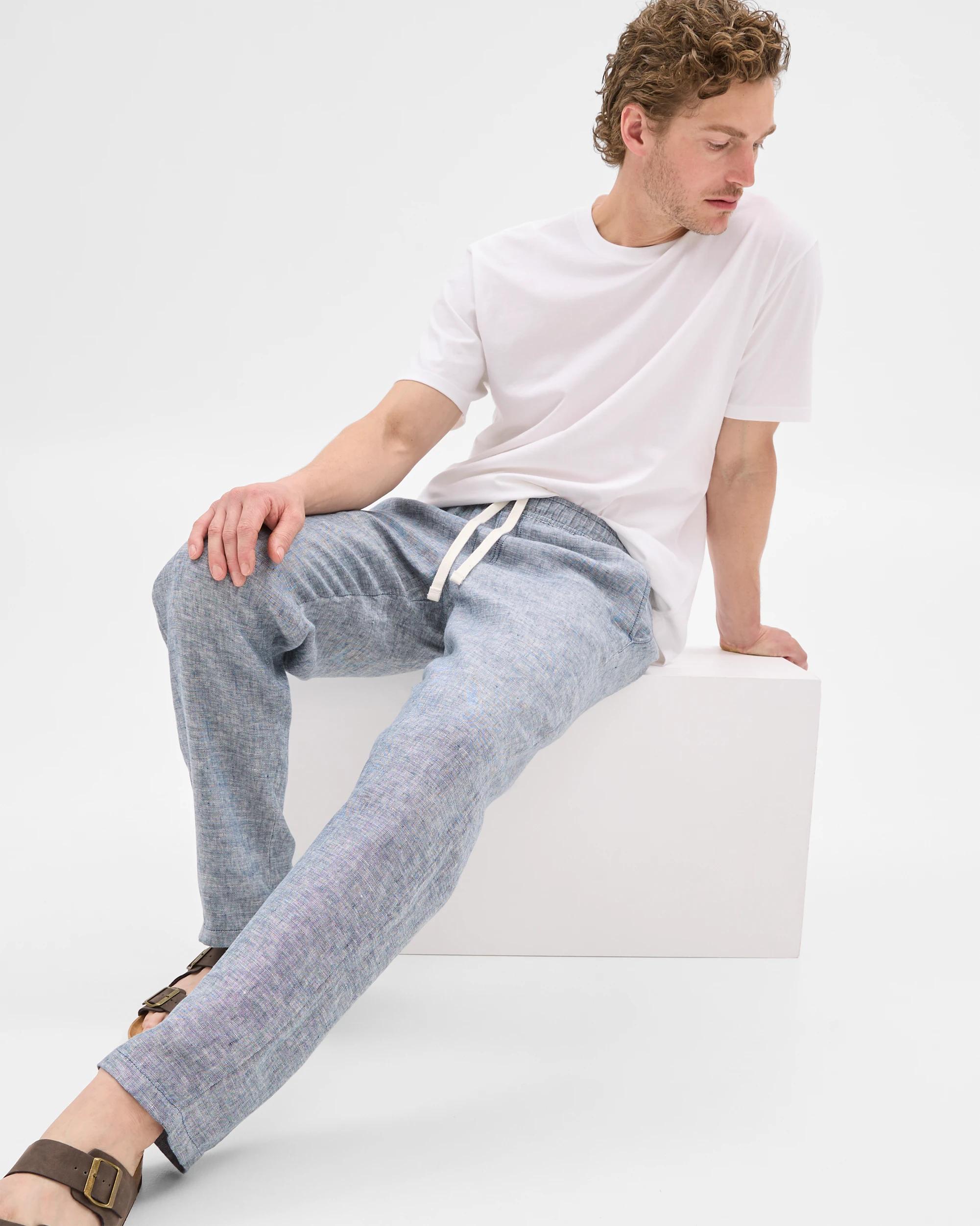 5 Target European Linen Pants MID BLUE, 5 of 5