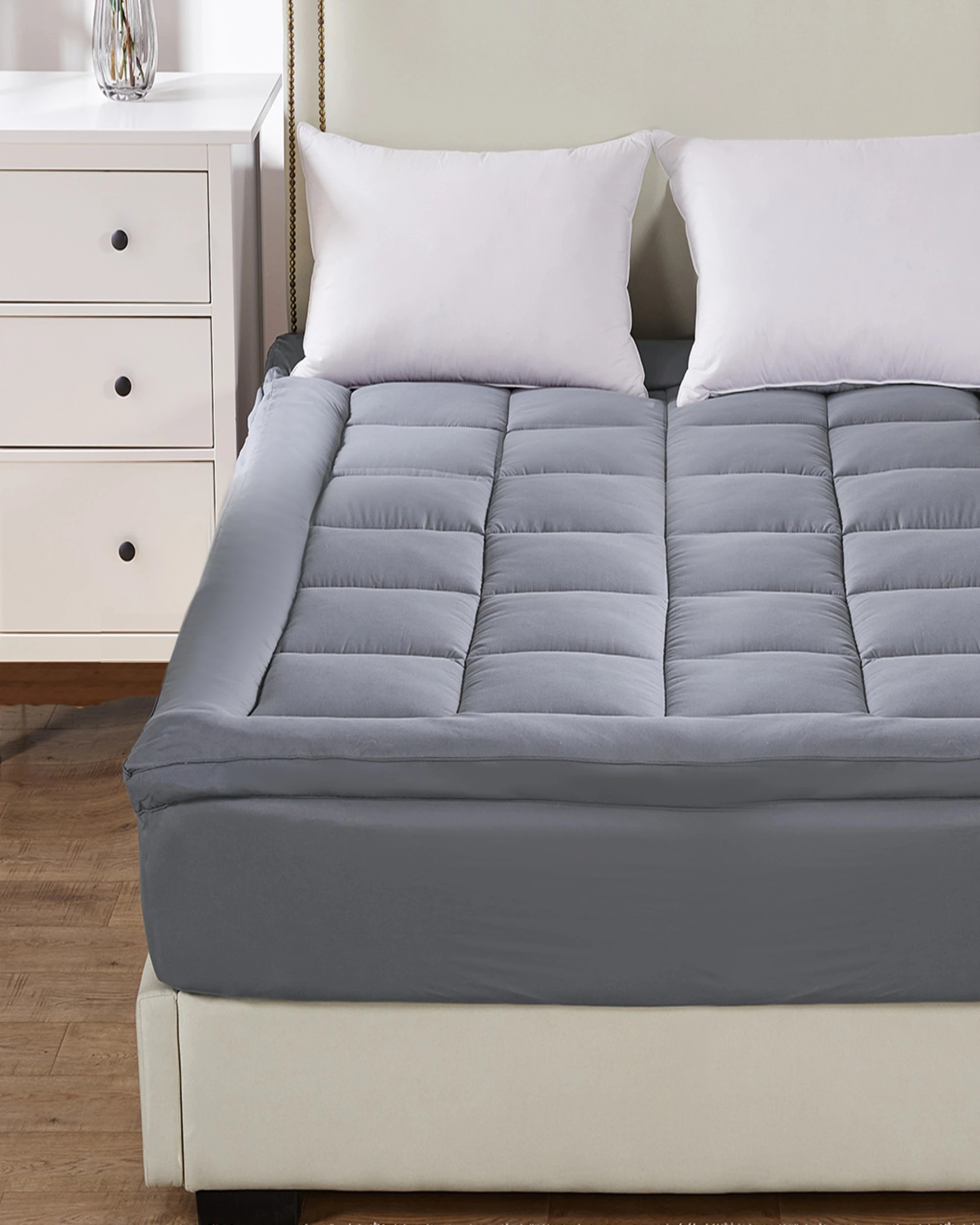 7 Dreamz Mattress Topper Bamboo - Queen -Grey, 7 of 8