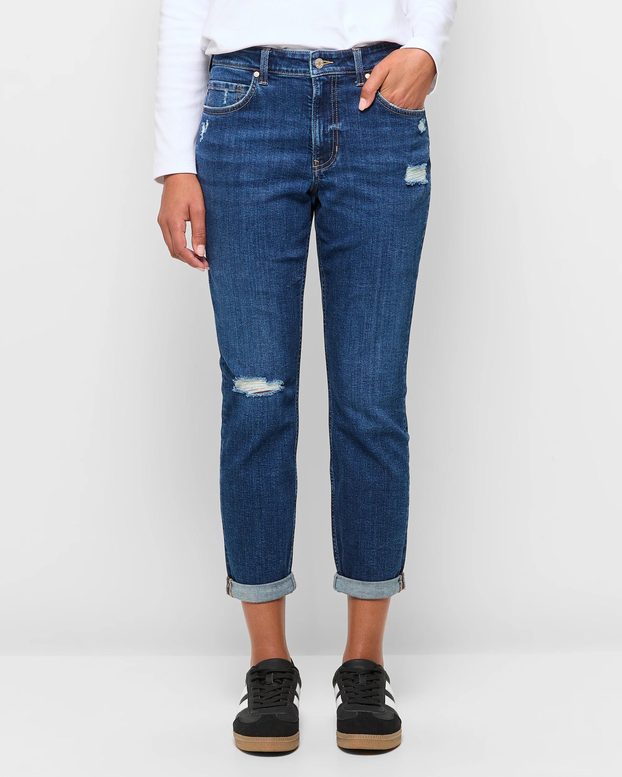 2 Target Tash Girlfriend Mid Rise Ankle Length Denim Jeans INDIGO, 2 of 5