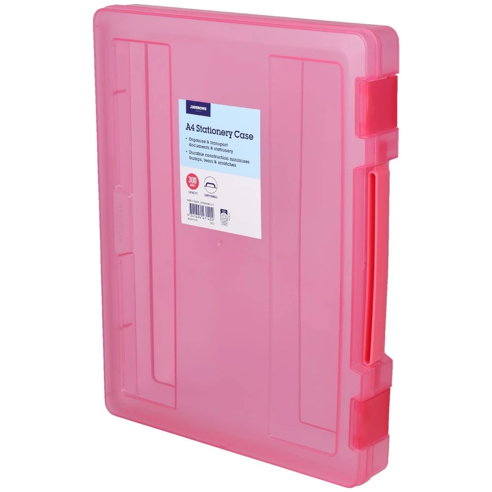 2 J.Burrows Stationery Case with Handle Pink, 2 of 4