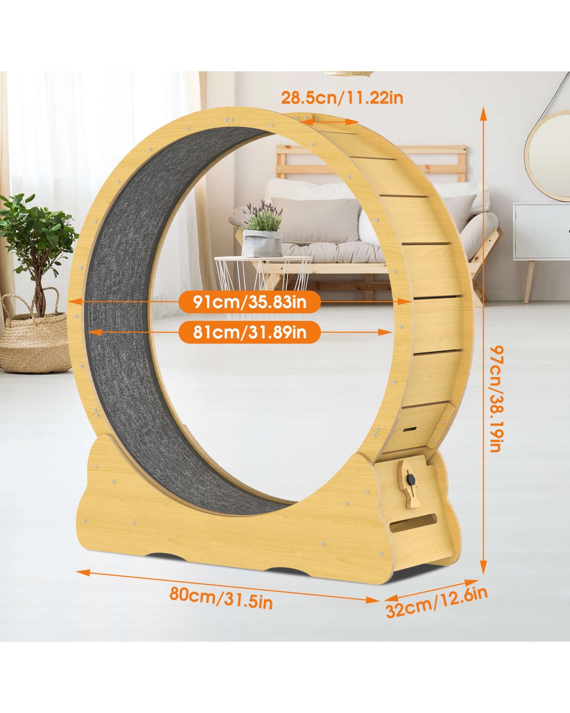7 Advwin Cat Exercise Wheel Pet Treadmill Scratcher Board, 7 of 7