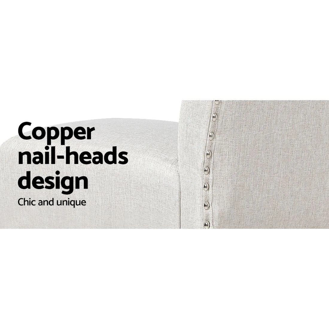 5 Artiss 2x Bar Stools Linen Upholste - Beige, 5 of 5