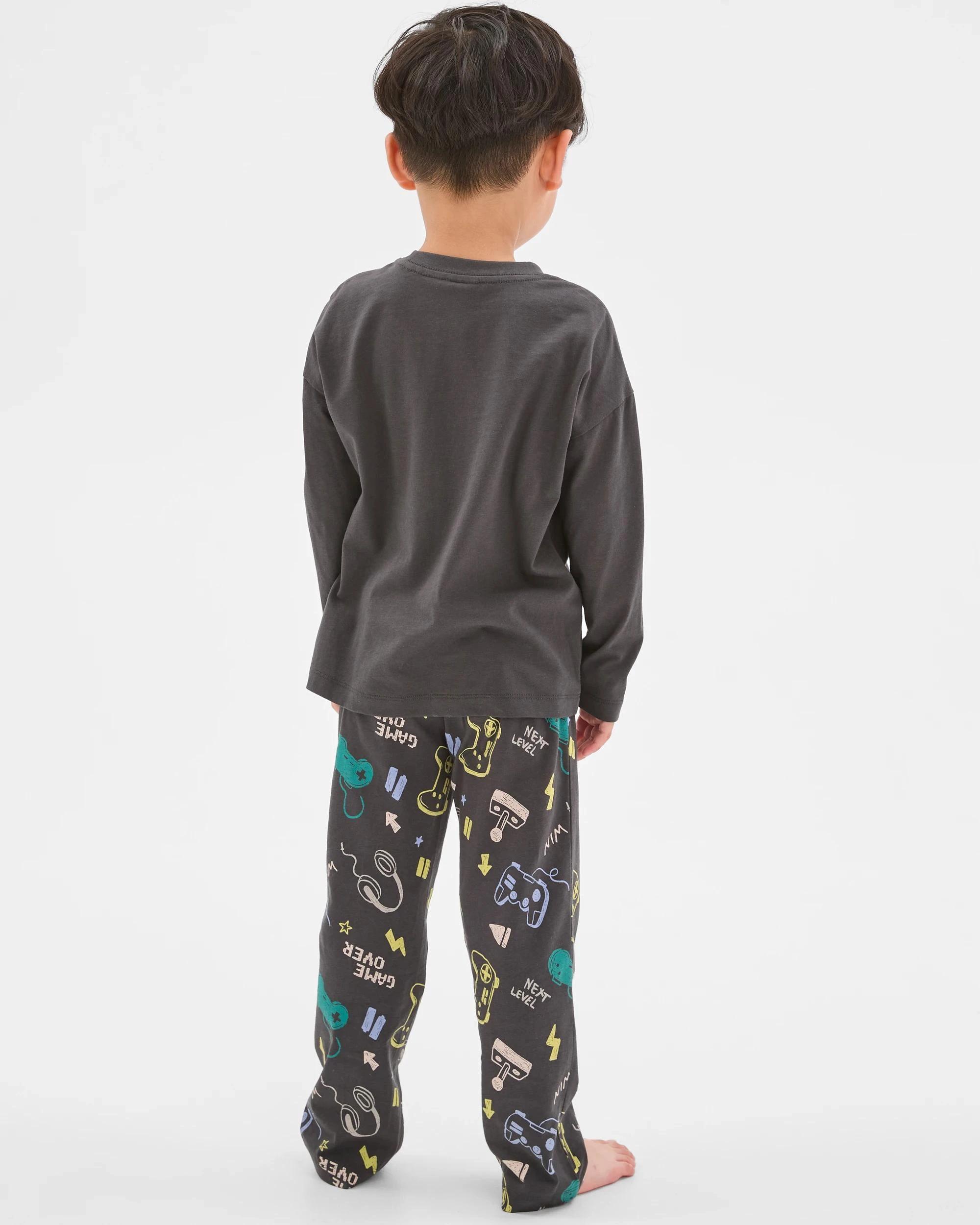 3 Target Kids Australian Cotton Younger Boys Oversized Lounge Knit Pyjama Set CONSOLE, 3 of 7