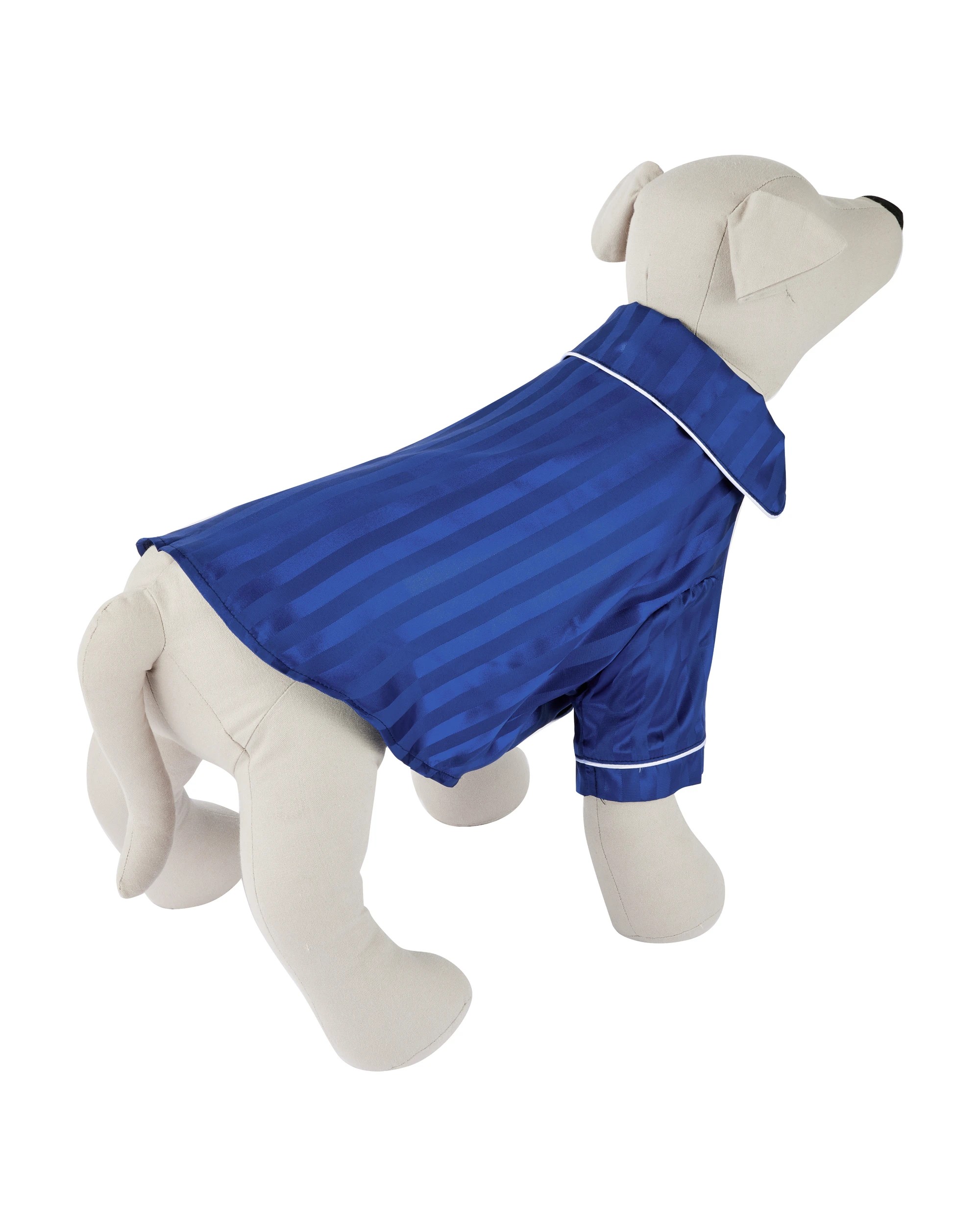 7 Pet Satin Stripe Pyjamas - Large, Navy, 7 of 9