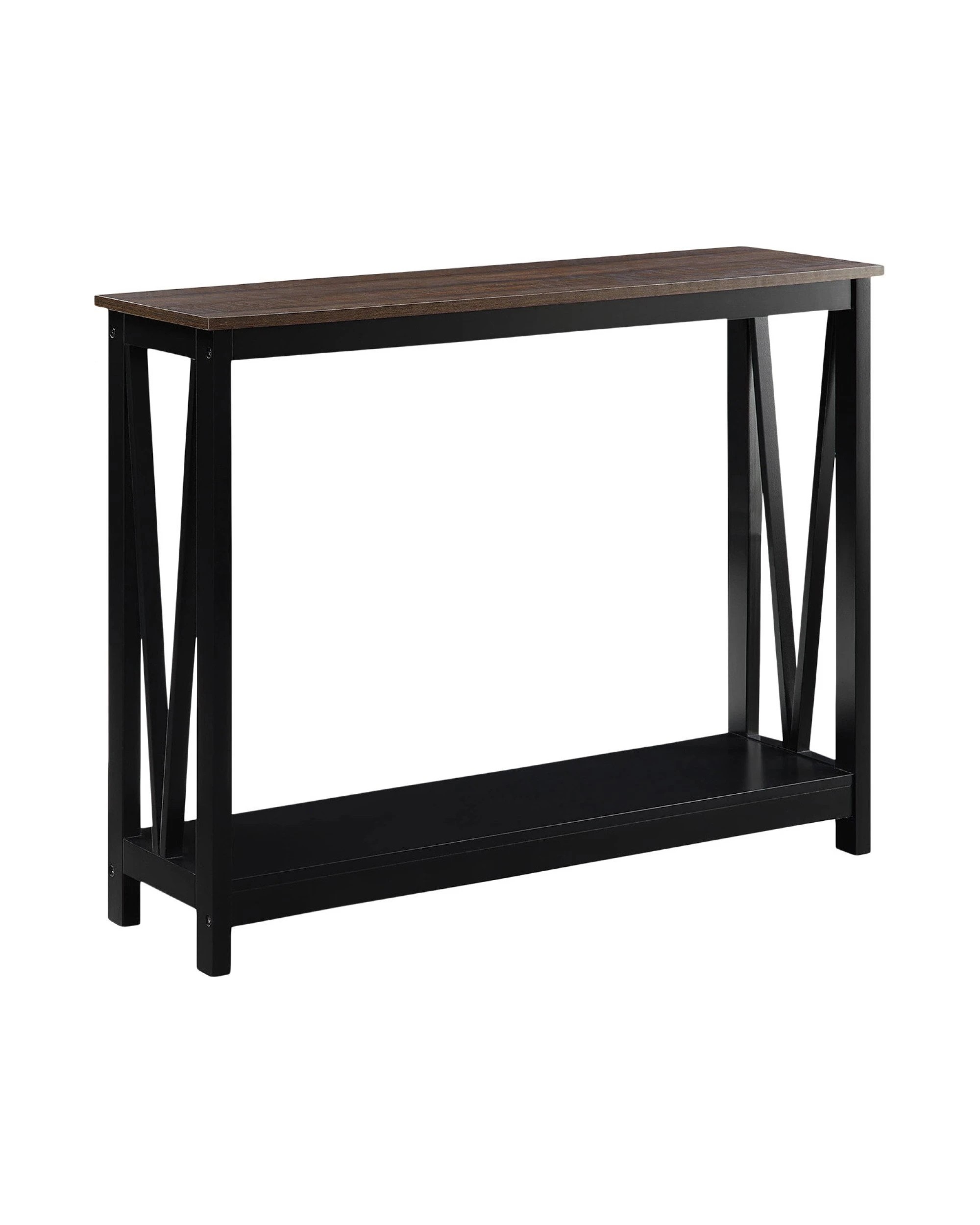 1 Sarantino Cielo 2-tier Console Table Dark Walnut, 1 of 10