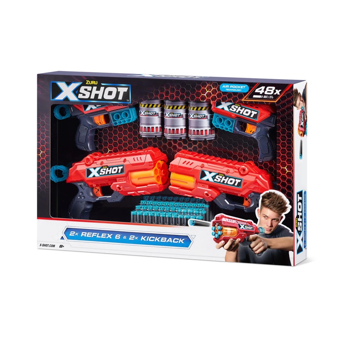 3 Zuru X-Shot Excel Double Reflex 6 Blaster Double Kickback Blaster Combo Pack, 3 of 10