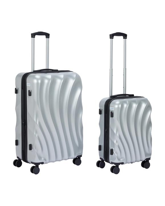 2 Piece Clamshell Hard Case Set - Silver