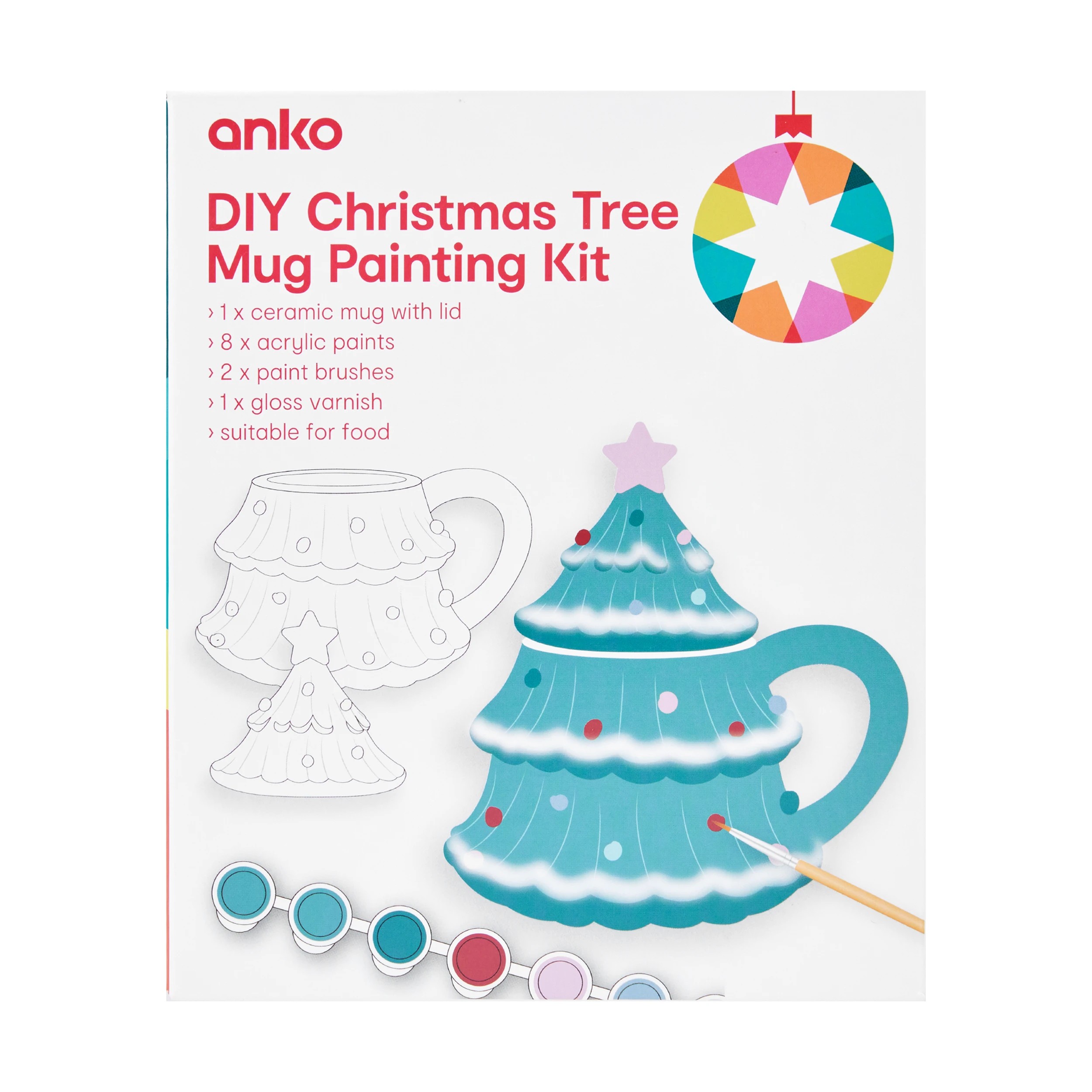1 DIY Christmas Tree Mug Painting Kit, 1 of 4
