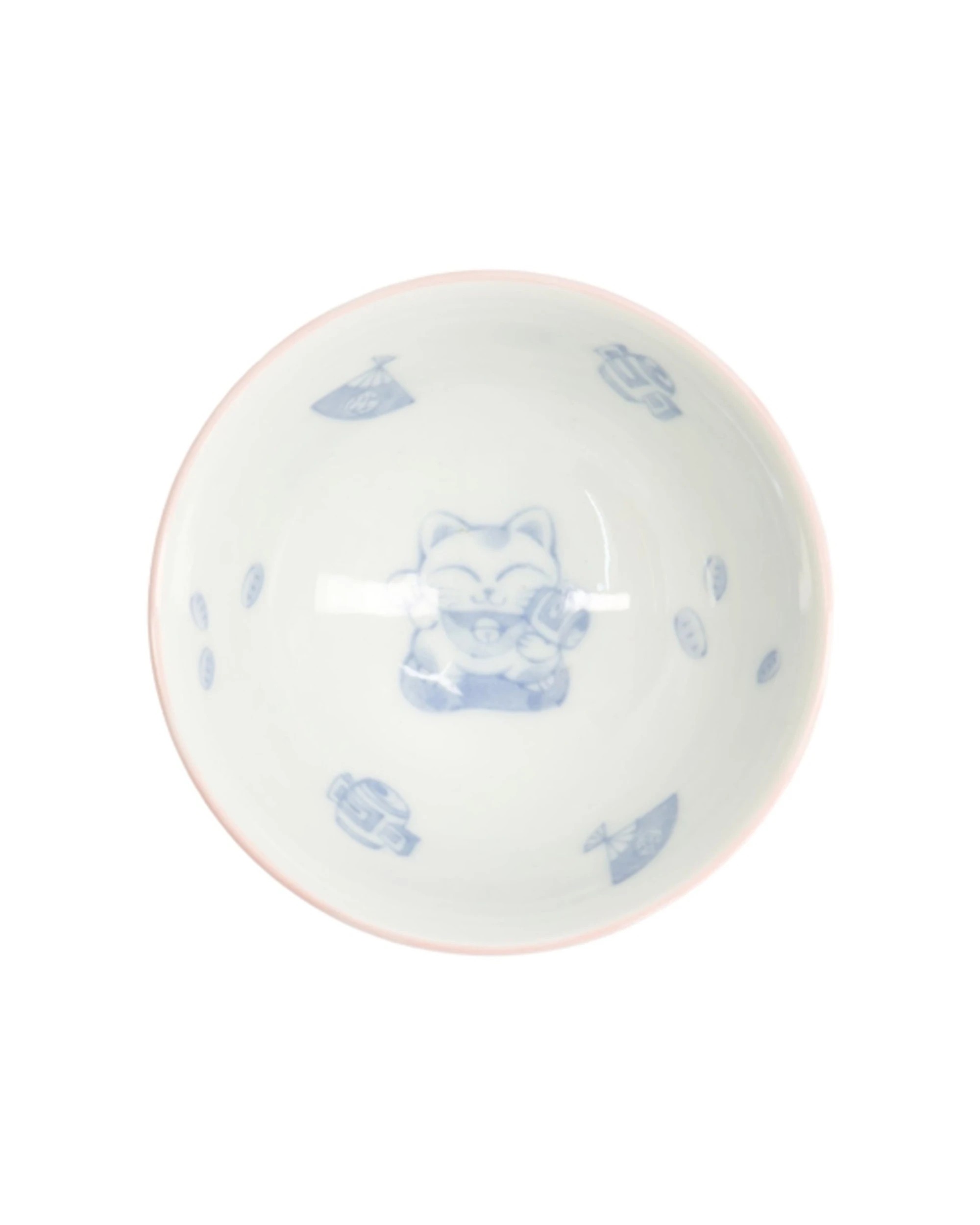 4 Tokyo Design 2PK Kawaii Rice Bowl Neko Cat Ceramic Tableware 11.5cm Fortune - Pink, 4 of 4