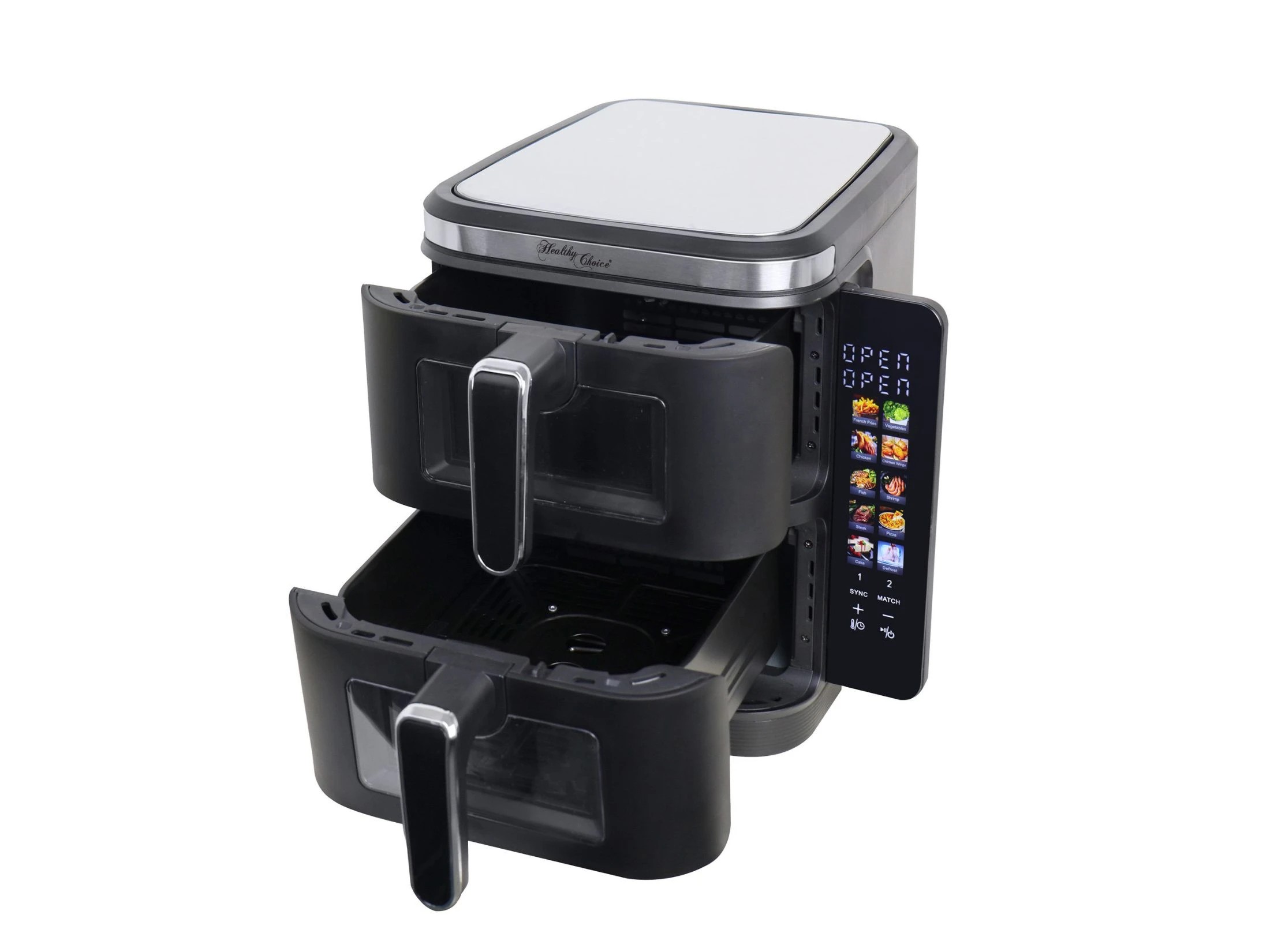 6 Healthy Choice 2400W 11L Multifunctional Double Decker Digital Dual Zone Air Fryer with  Foldable Coloured Screen, 6 of 8