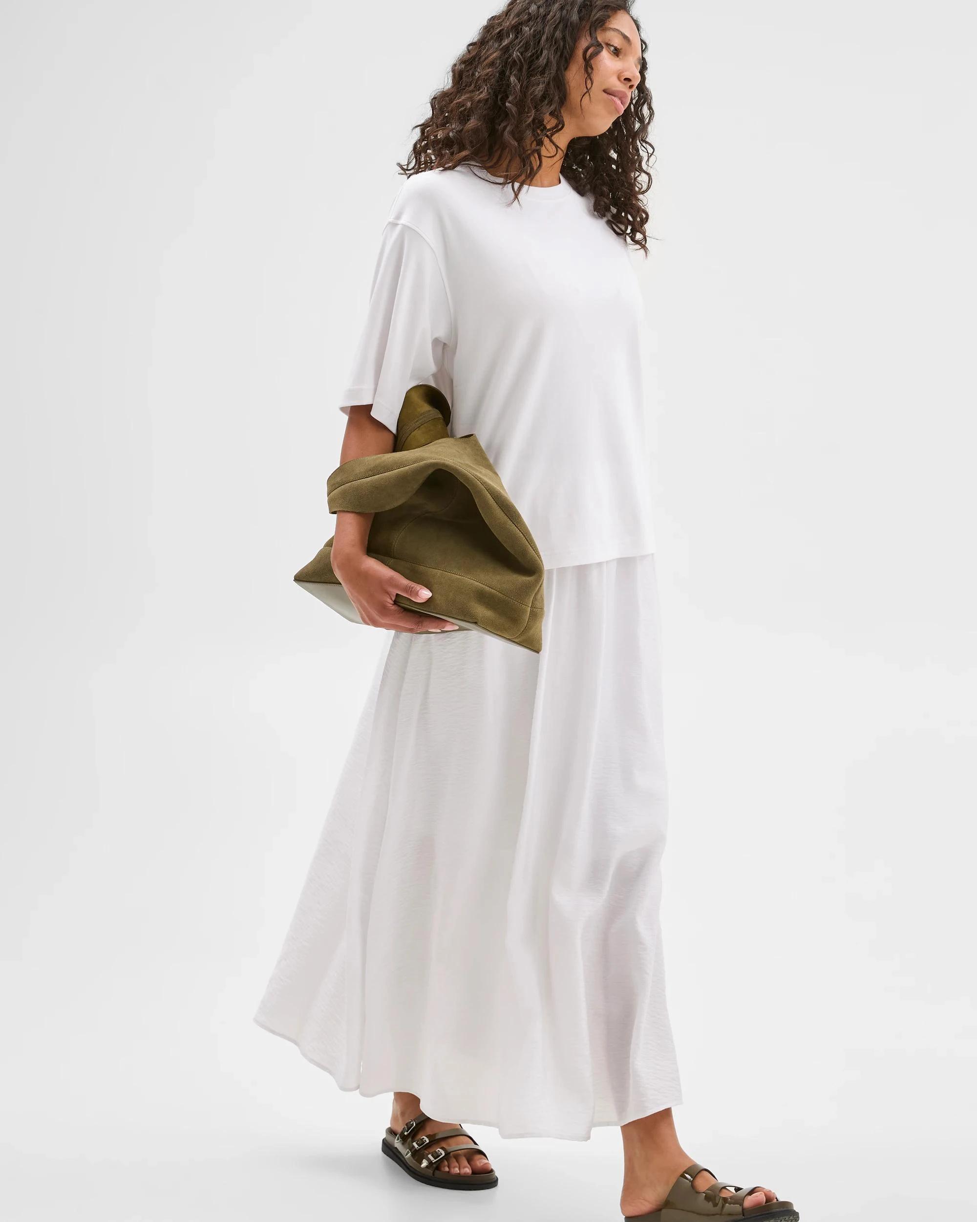 1 Target Pull On Maxi Skirt WHITE, 1 of 7