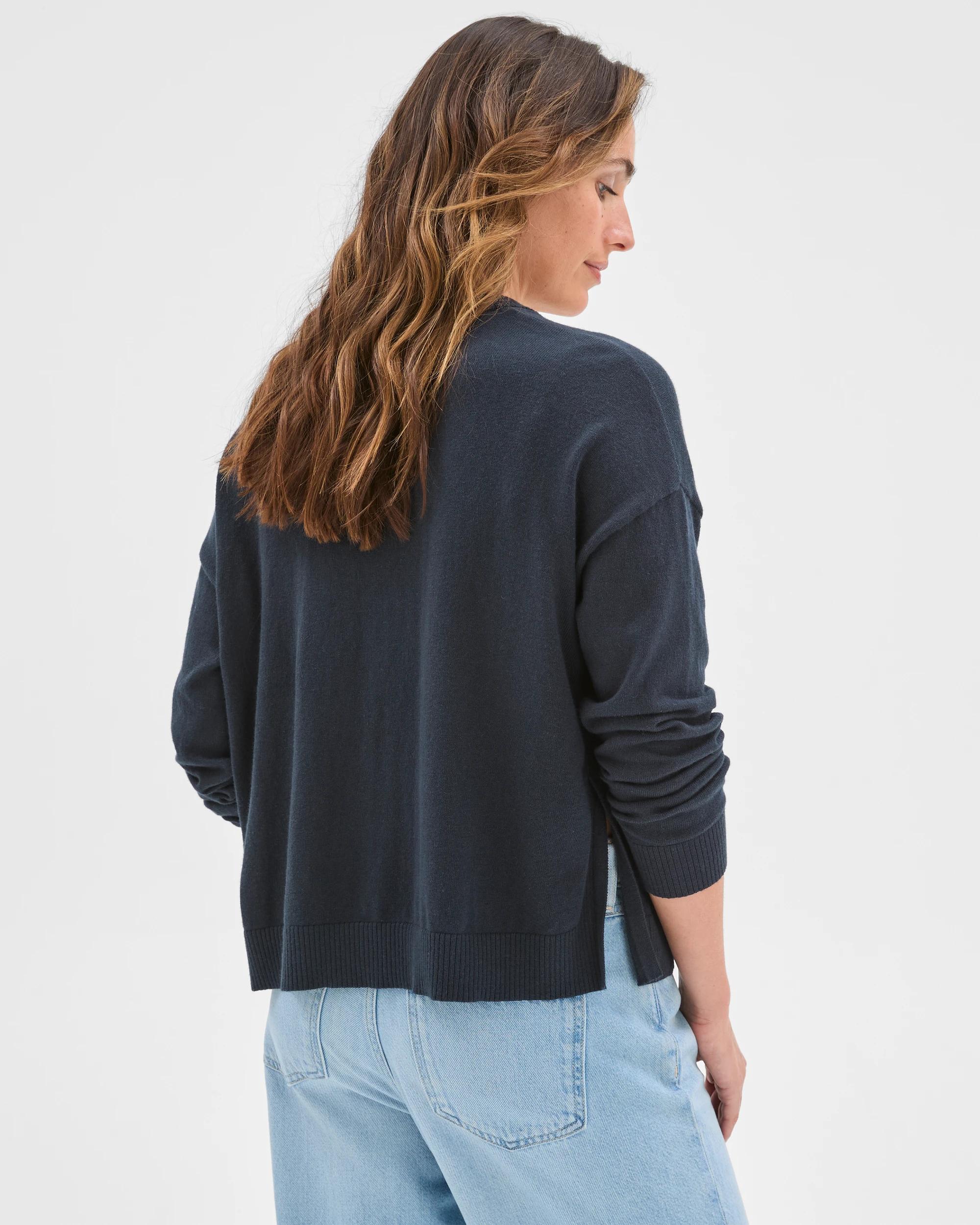 6 Target Woman Cotton Cashmere V-Neck Knit Cardigan PETROL, 6 of 6