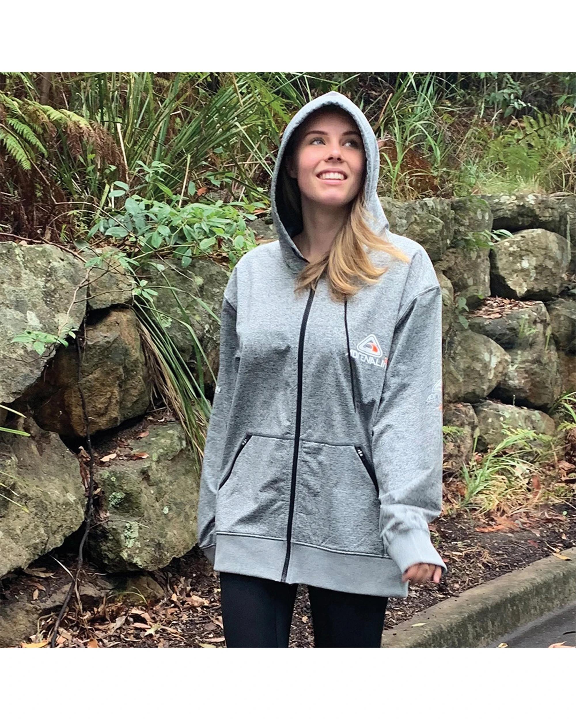 2 Adrenalin 2P Thermo Zip-Front Hoodie Jacket - L - Grey GREY, 2 of 3