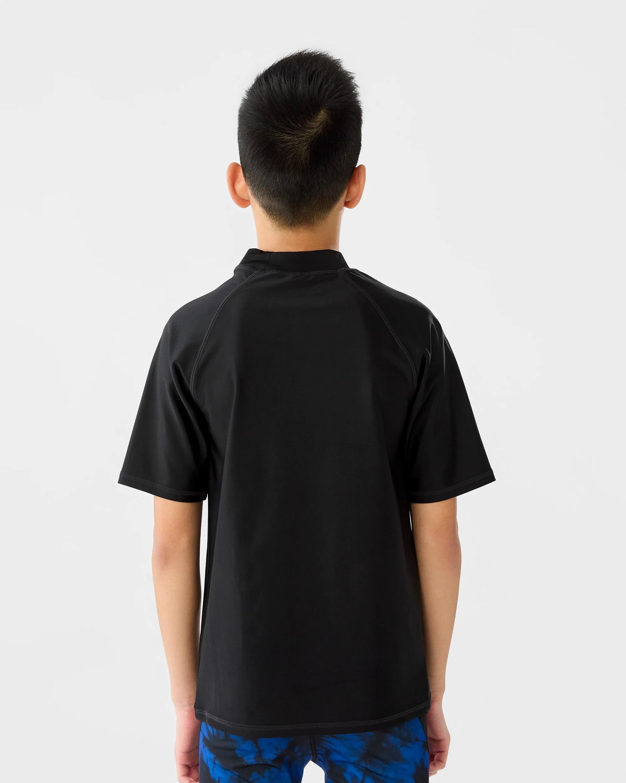 2 Short Sleeve Basic Rash Vest Black, 2 of 6