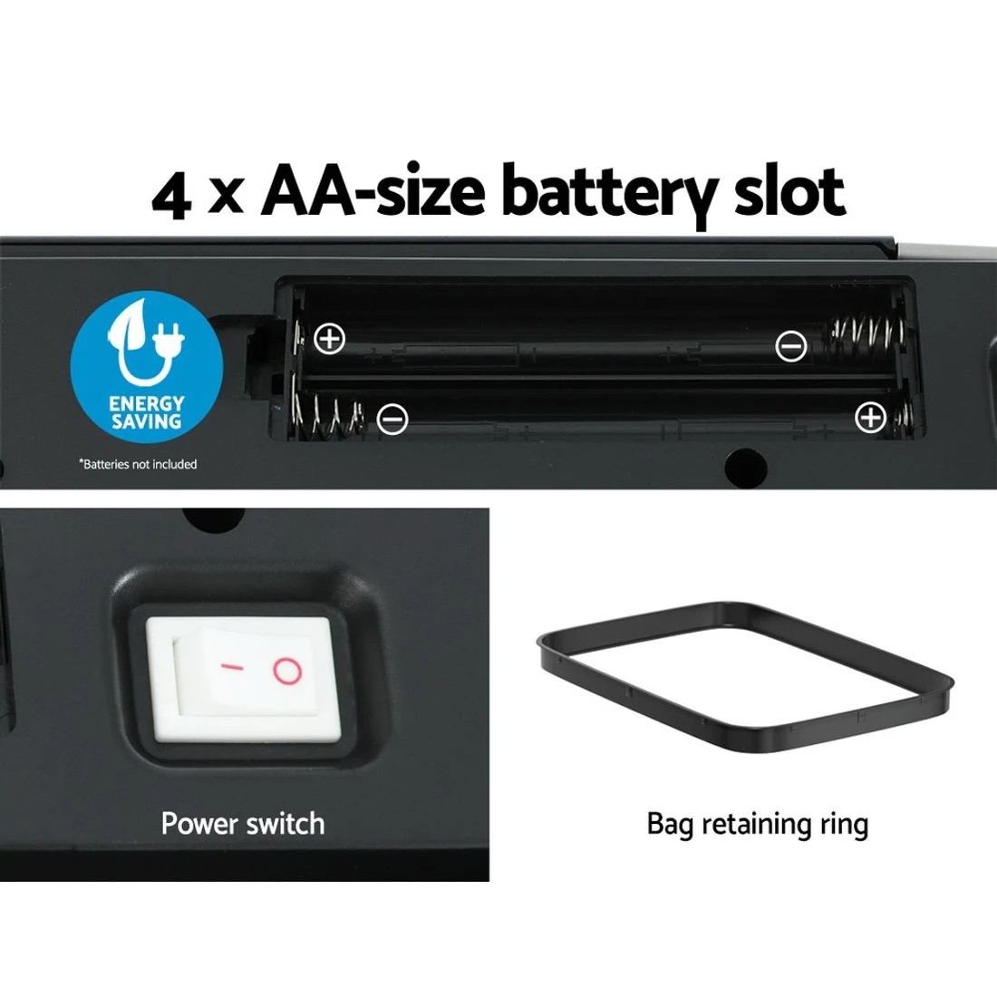 6 Devanti 70L Motion Sensor Bin Pedal Bins Automatic - Black, 6 of 6