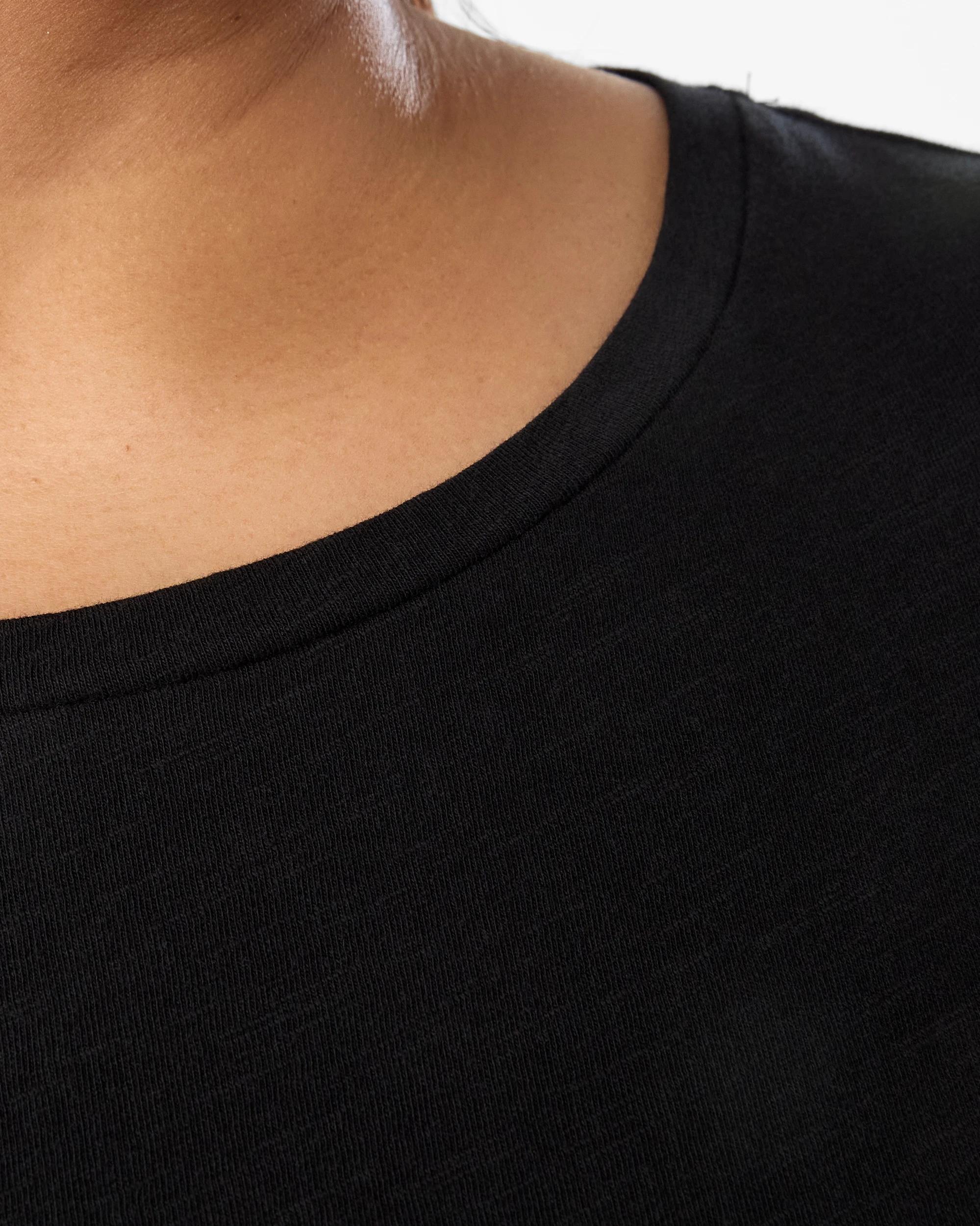 5 Curve Short Sleeve Longline Slub T-Shirt Black, 5 of 6