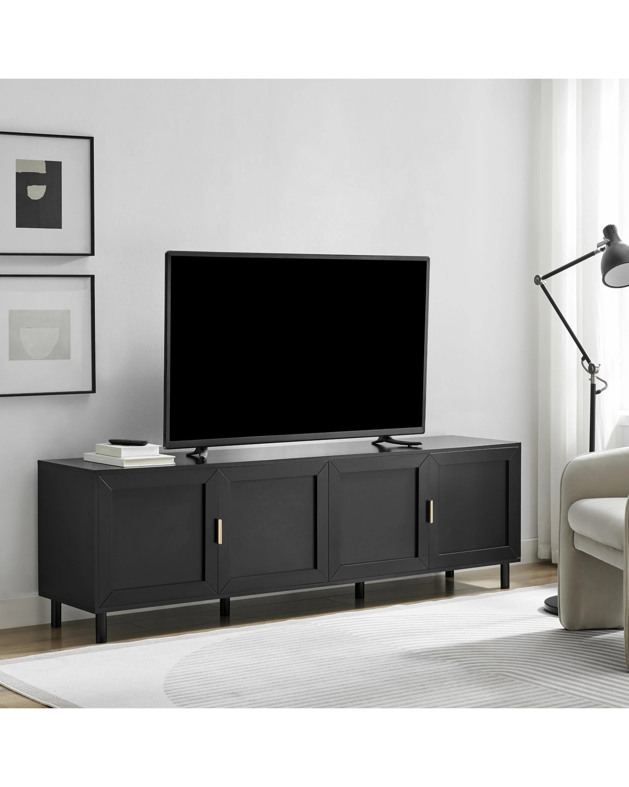 3 Kodu Lowline TV Entertainment Unit 4 Doors - Black, 3 of 8