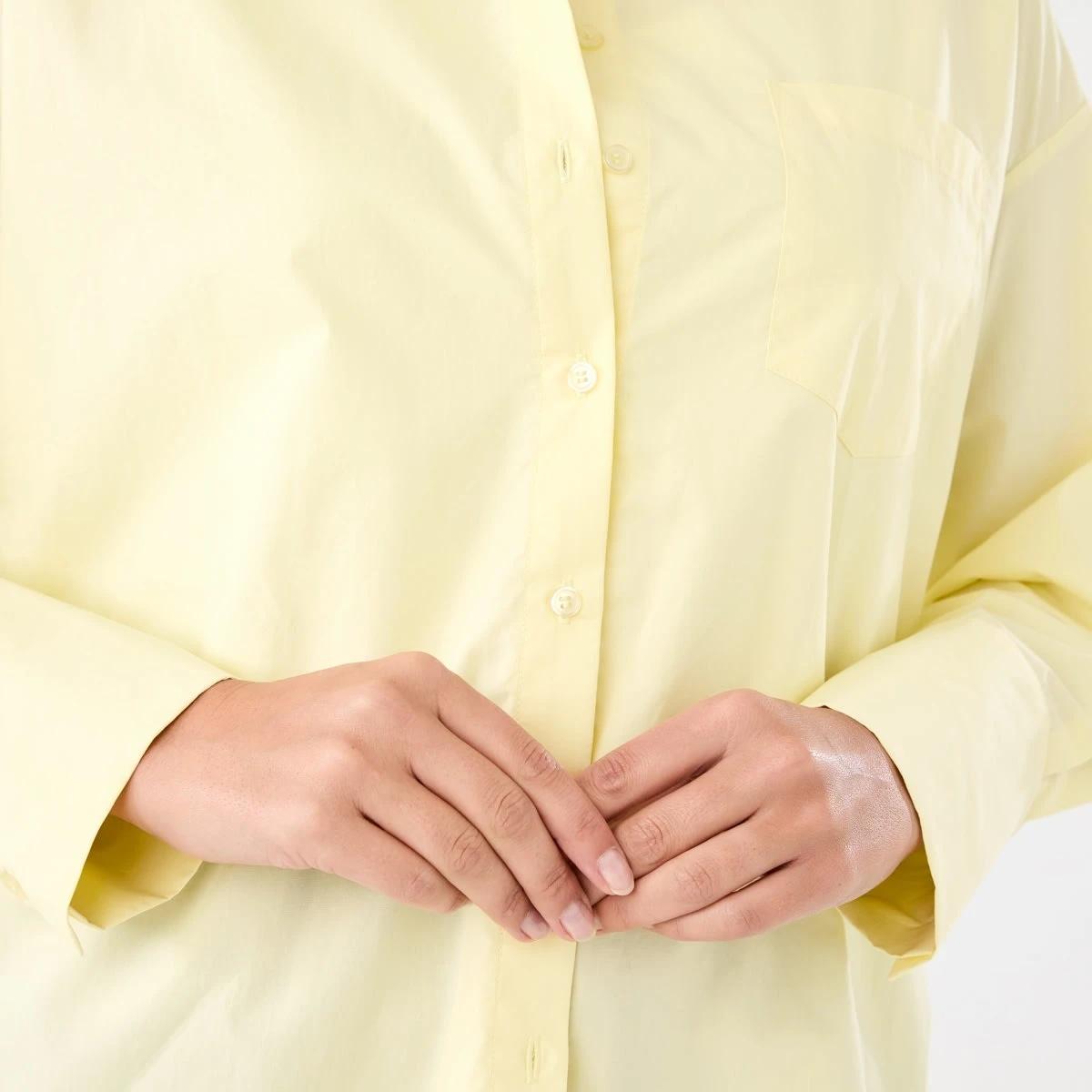 7 Long Sleeve Oversized Cotton Shirt Fln Yellow, 7 of 7