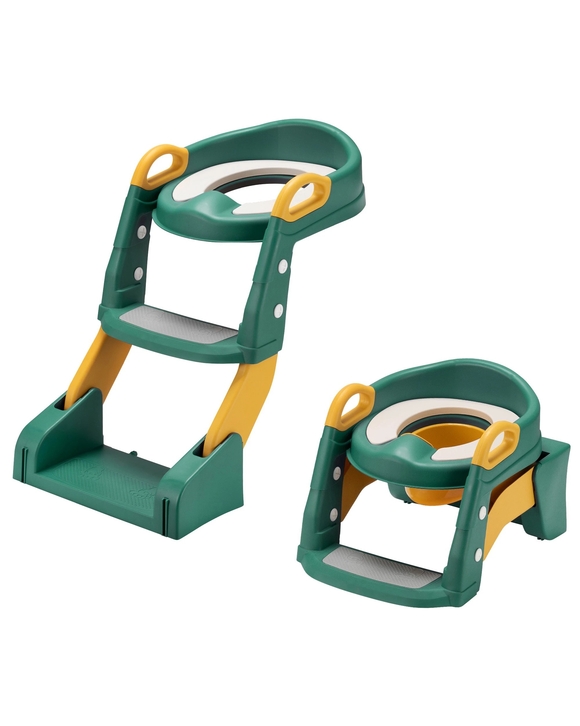 1 Playpals Potty Trainer Toilet Seat Foldable Kids Toddler Toilet Training w/ PU cushion Green, 1 of 10