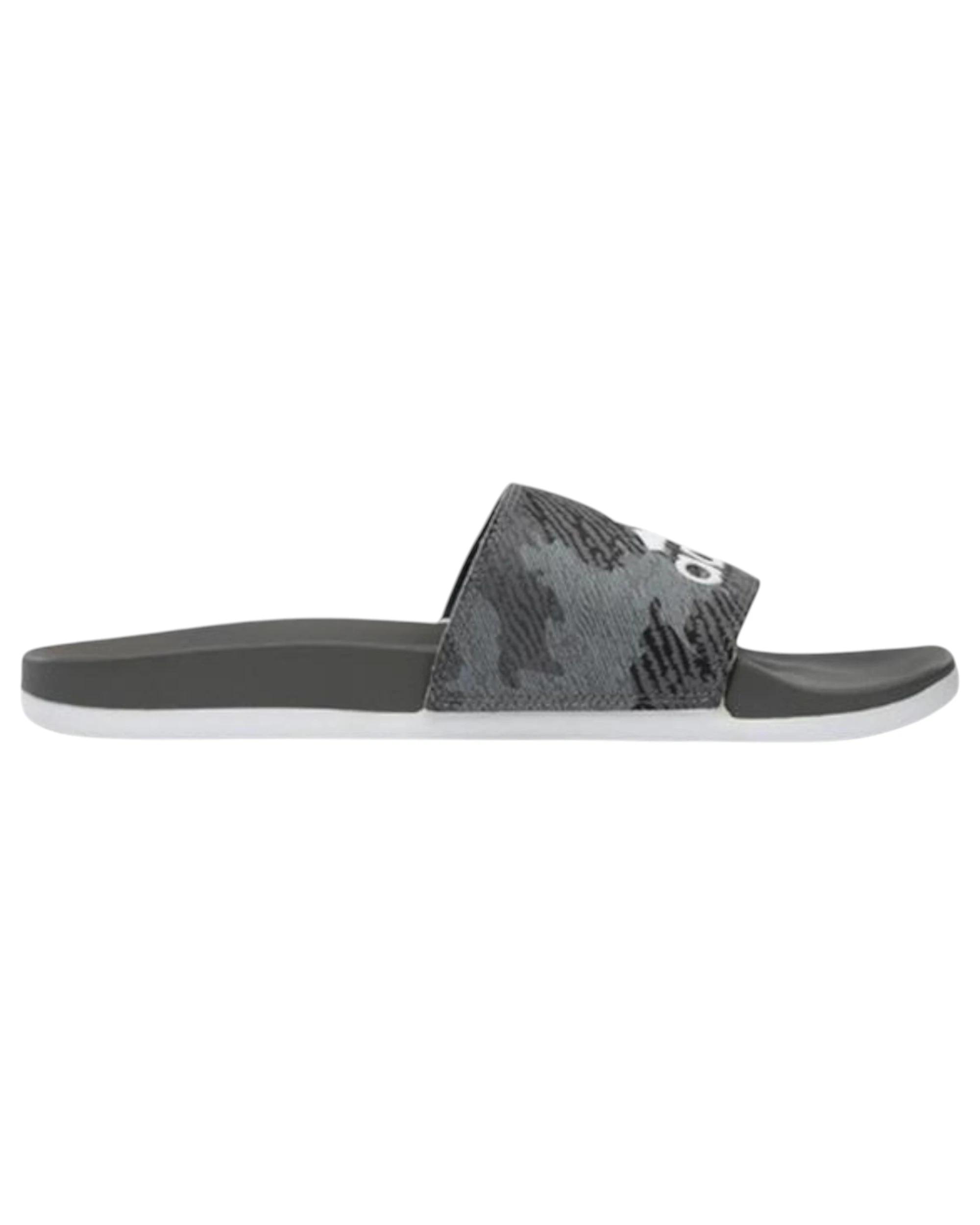 3 Adidas Mens Grey/White Adilette Comfort Sandals Slides GREY/WHITE/GREY, 3 of 3