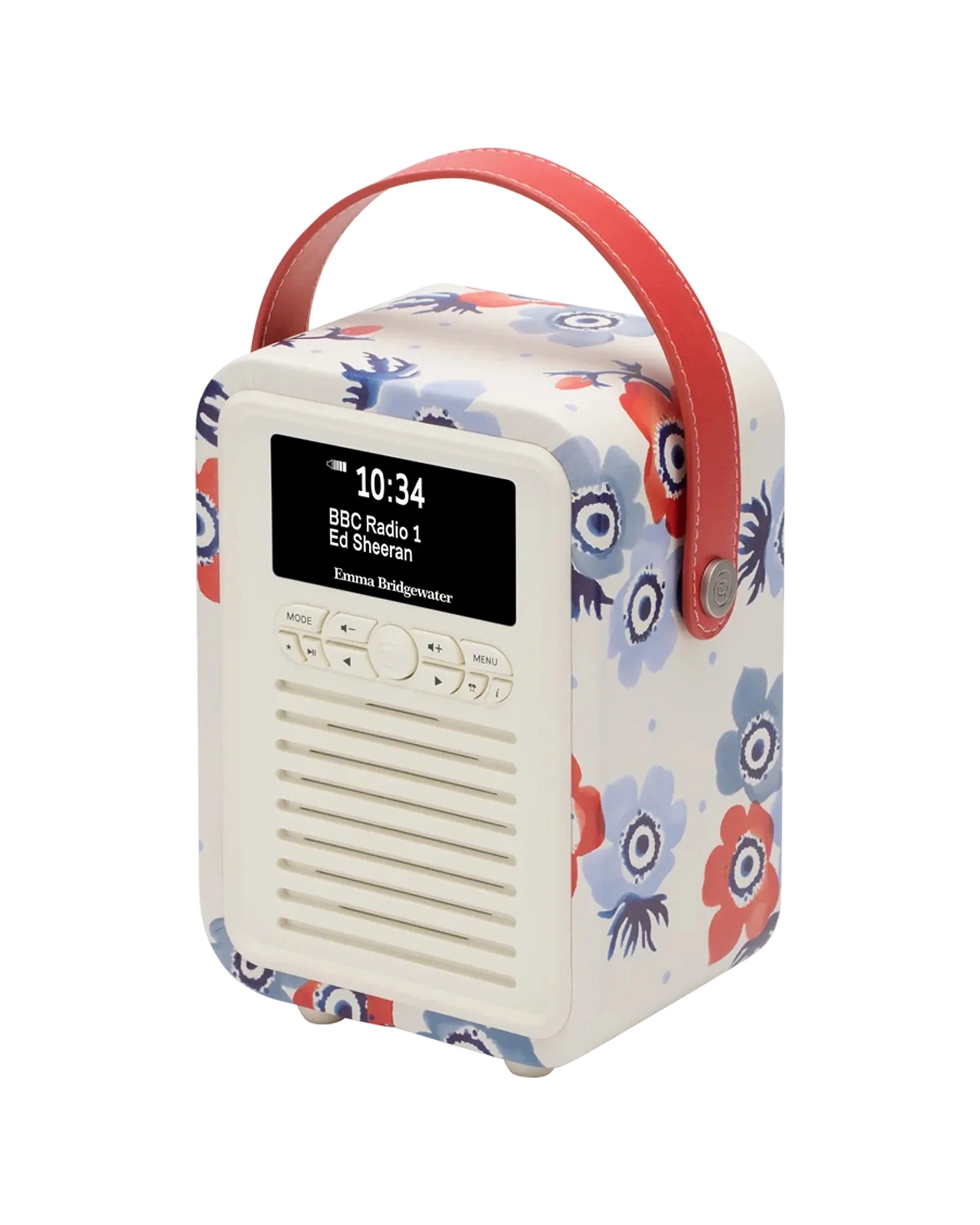 6 VQ Retro Mini Dab Radio Emma Bridgewater Anemone Bluetooth Alarm 60 Presets - White, 6 of 9