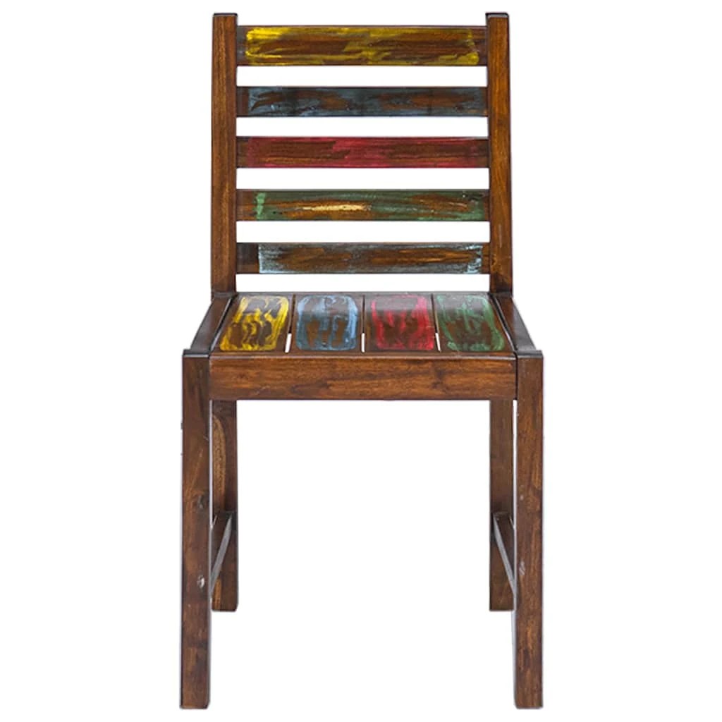 2 Vidaxl Dining Chairs 2 Pcs Solid Reclaimed Wood - Multi, 2 of 10