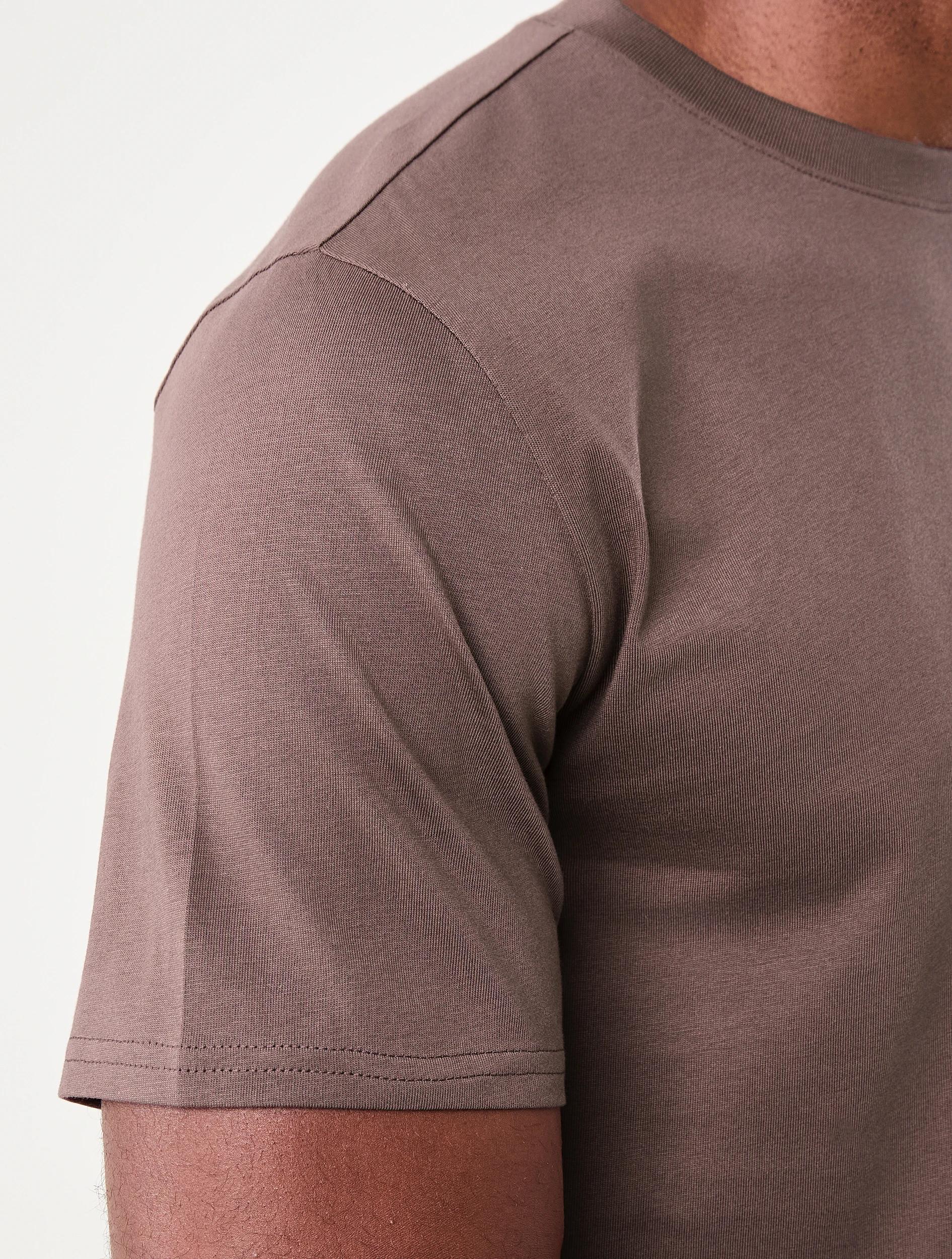 6 Australian Cotton Crew Neck T-shirt Brn Stone, 6 of 6
