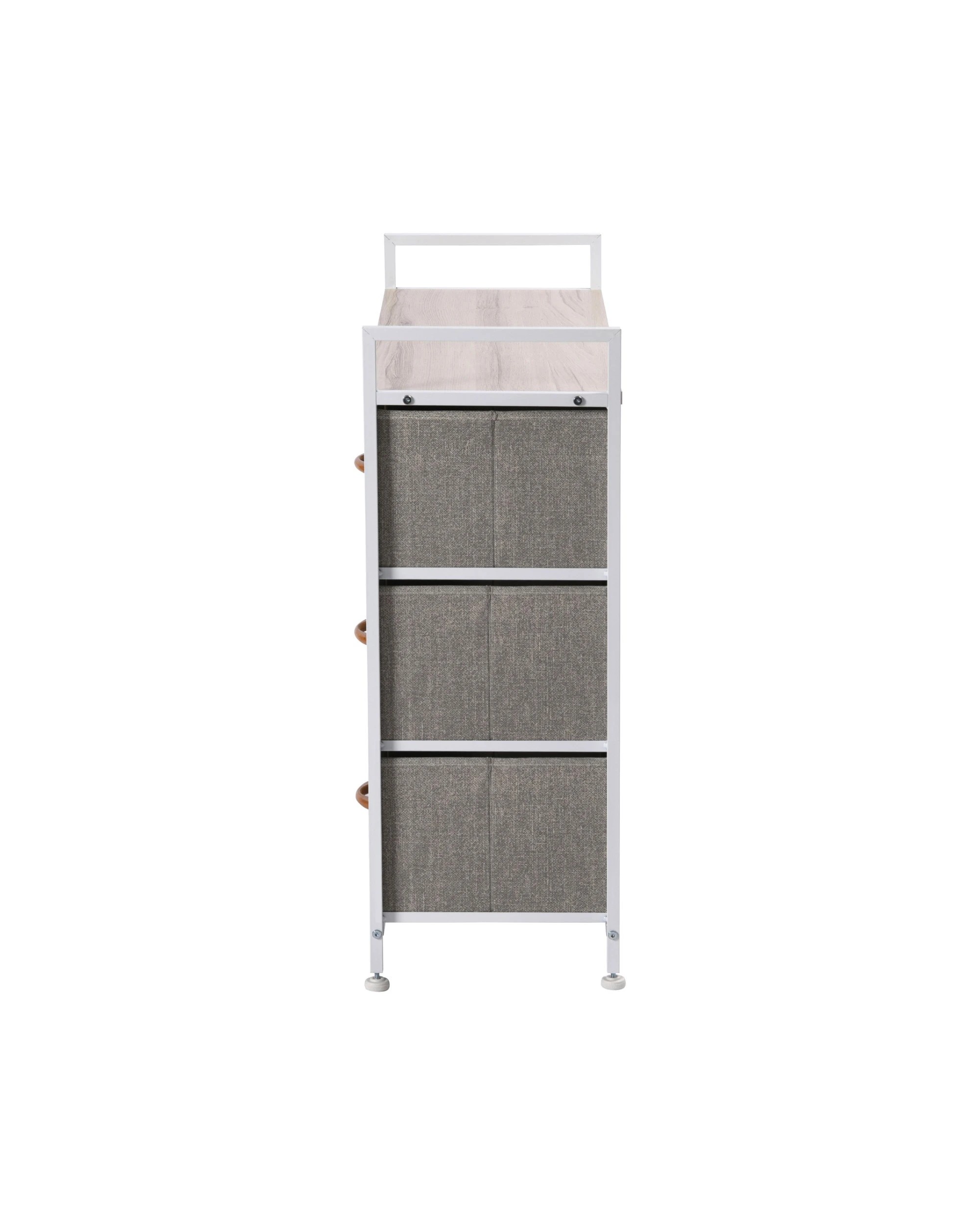 4 Sherwood Luna 5 Drawer Fabric Home Storage Dresser - Cream, 4 of 7