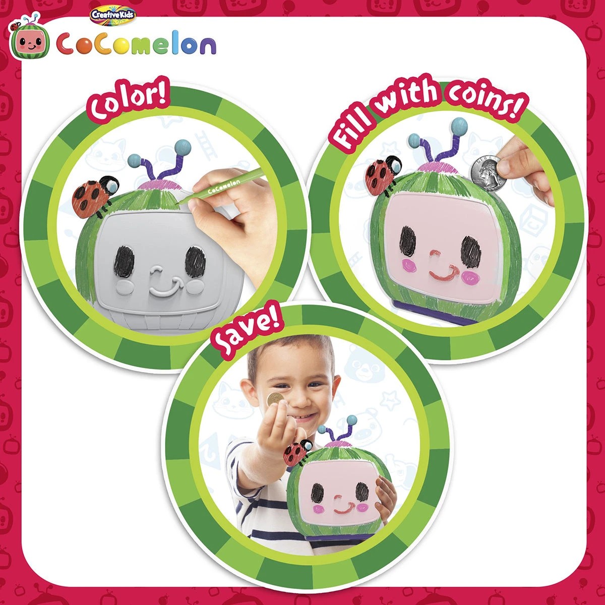 3 CoComelon Cocomelon Paint Your Own Coin Bank, 3 of 4