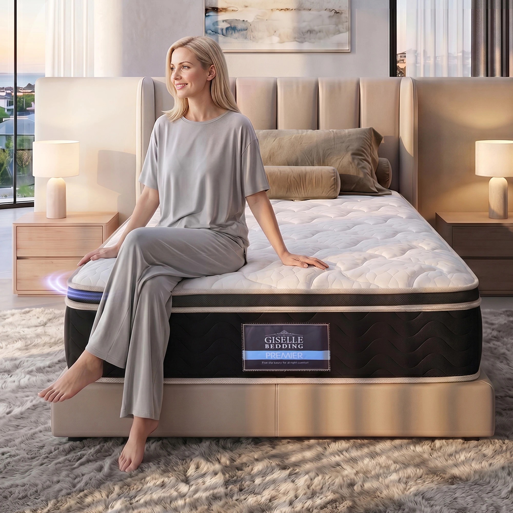 5 Giselle Bedding 35cm Mattress Firm with Copper Memory Foam and Edge Support - Single Bed - Multi, 5 of 9