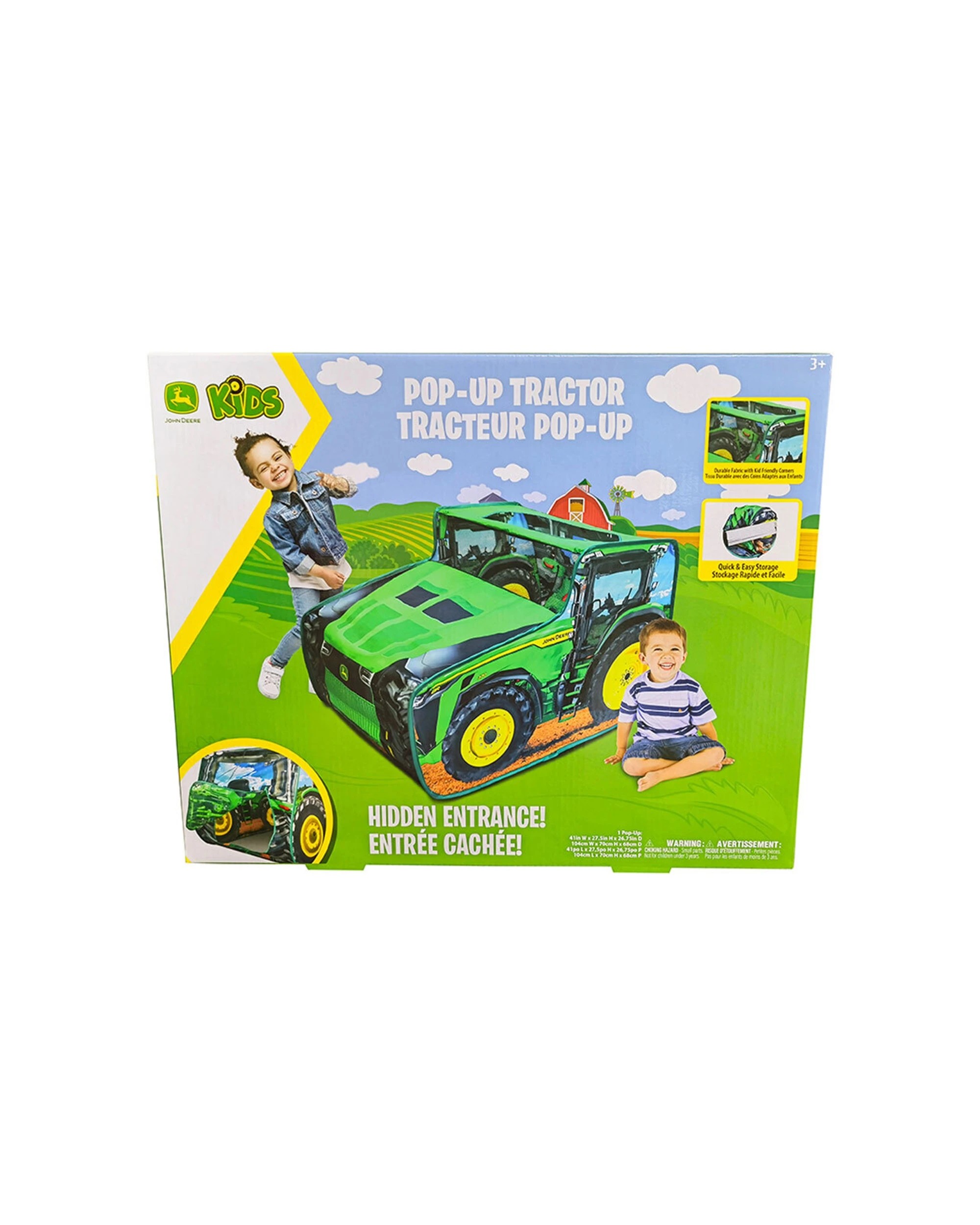 3 John Deere Life-size Kids Pop-up Tractor Tent Realistic Design 3 Years Plus - Green, 3 of 4