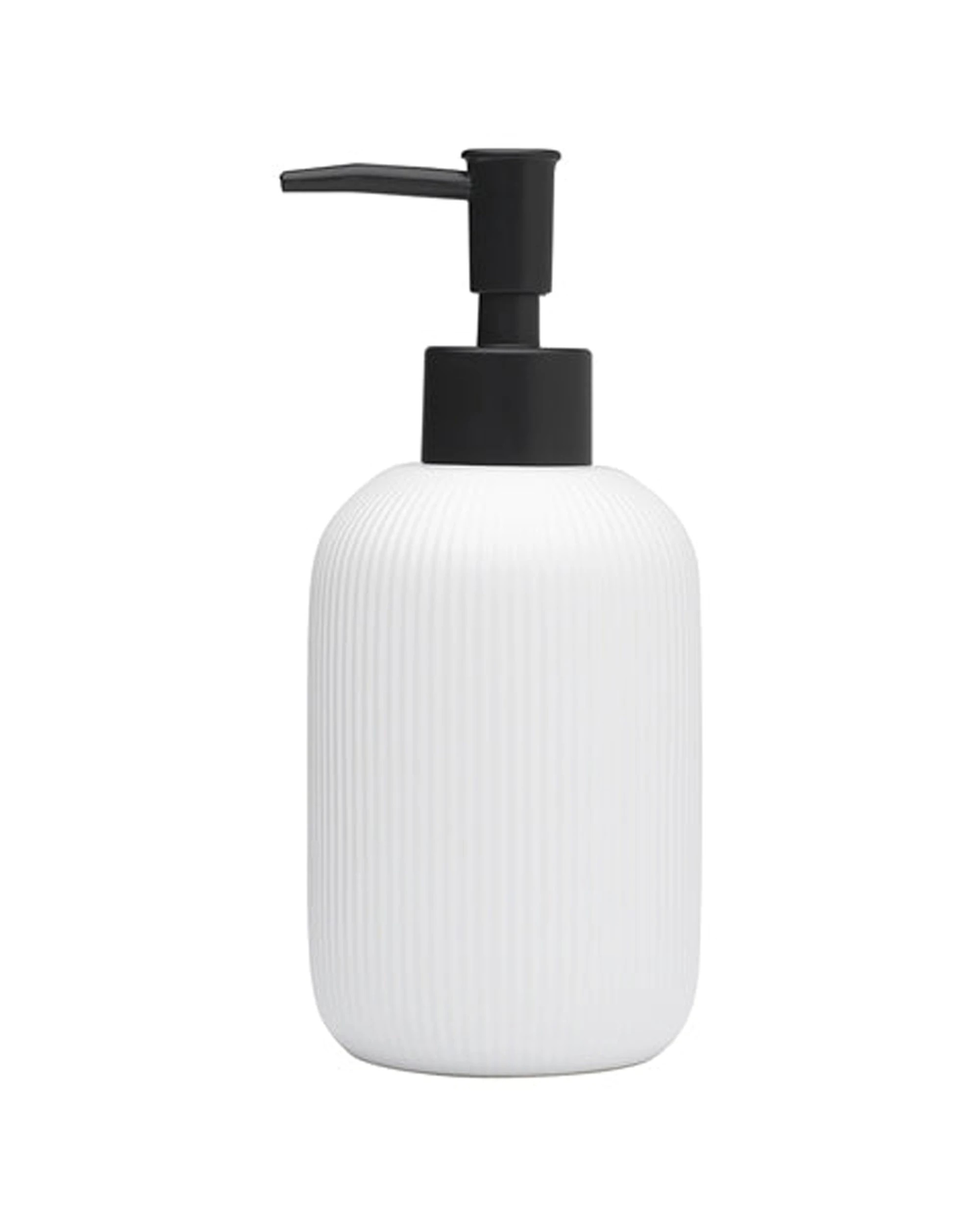 1 Porto York Ceramic Stoneware Soap Dispenser 8x7.6x18cm - White, 1 of 1