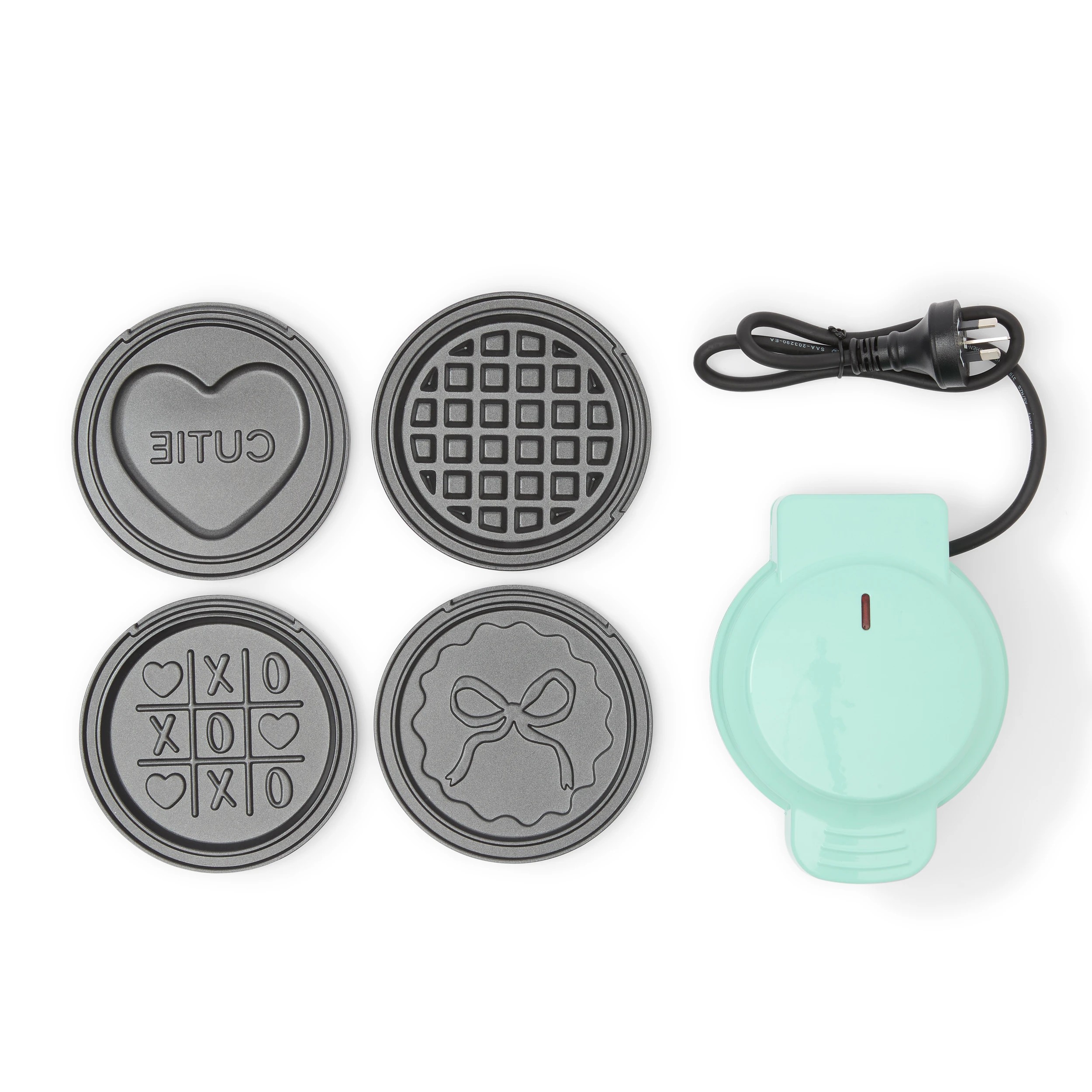 8 Multi Plate Waffle Maker - Aqua Green, 8 of 8