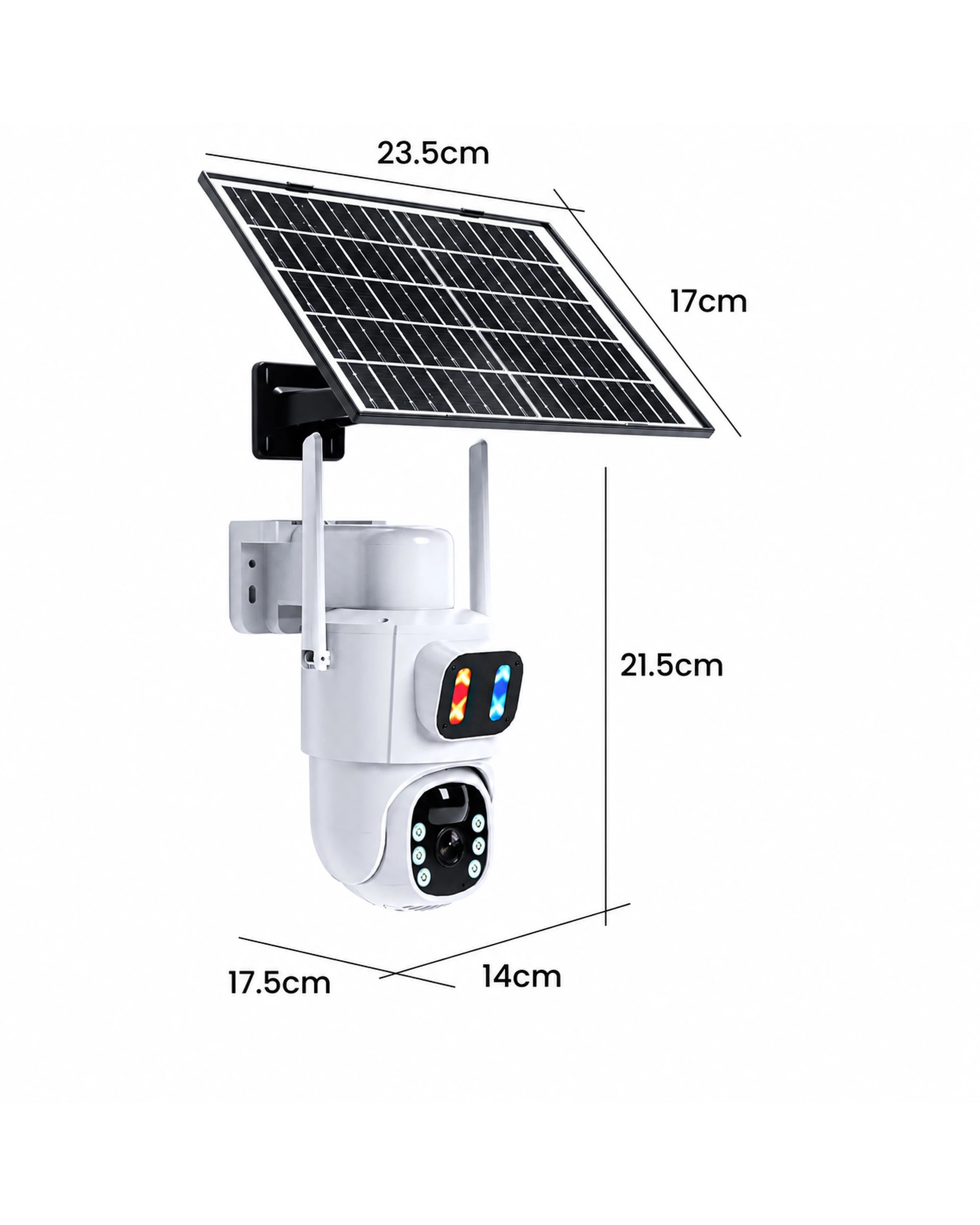 2 Advwin Solar Security Camera Outdoor WiFi 2K PIR Night Vision 2-Pack - White, 2 of 7