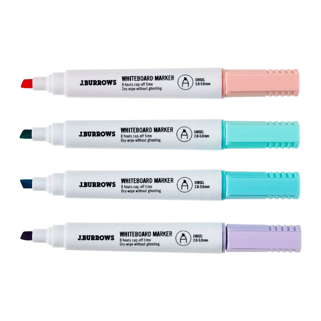 2 J.Burrows Whiteboard Markers Chisel Pastels 4 Pack, 2 of 3