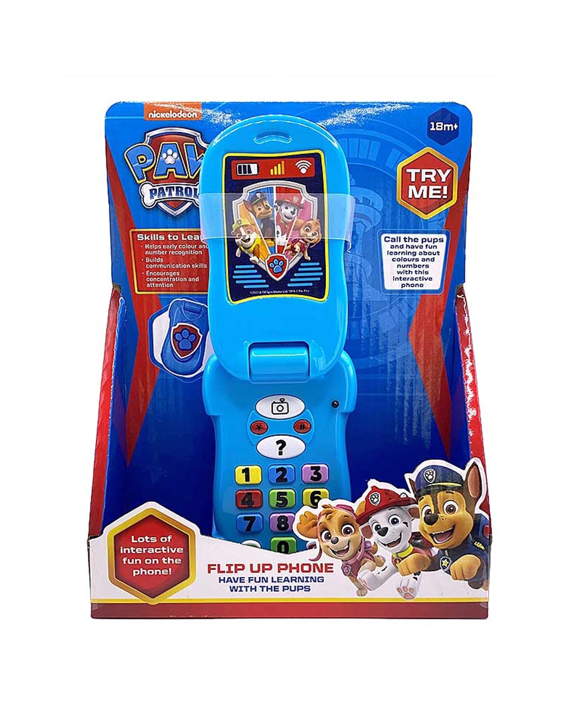 1 Paw Patrol - Flip Up Phone, Interactive, 18cm - Blue, 1 of 3