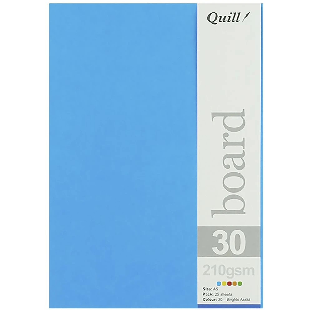 3 Quill A5 210gsm Board Bright Assorted 25 Pack, 3 of 3