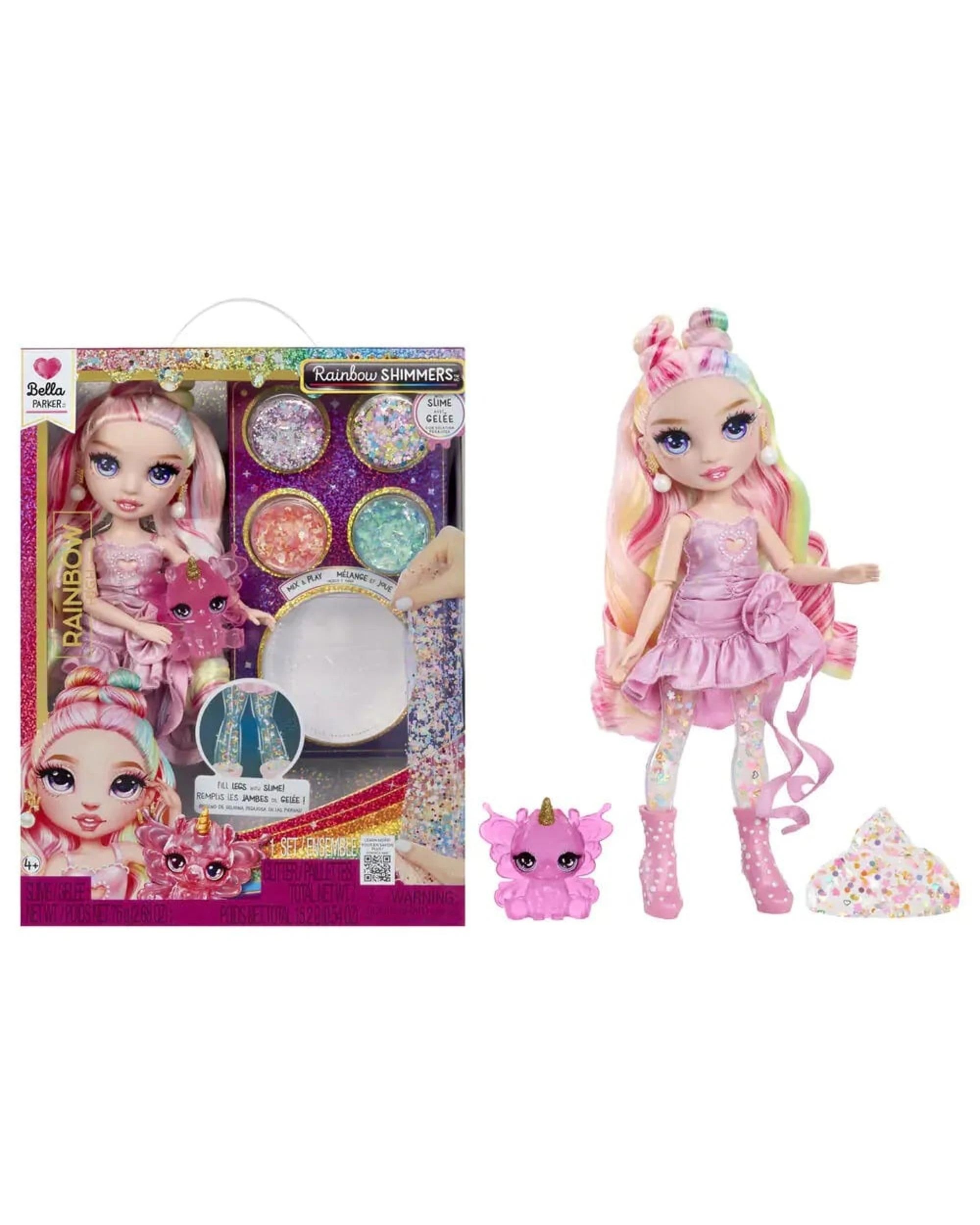 1 Rainbow High Rainbow Shimmers Bella Parker Fashion Doll with Slime - Pink, 1 of 7